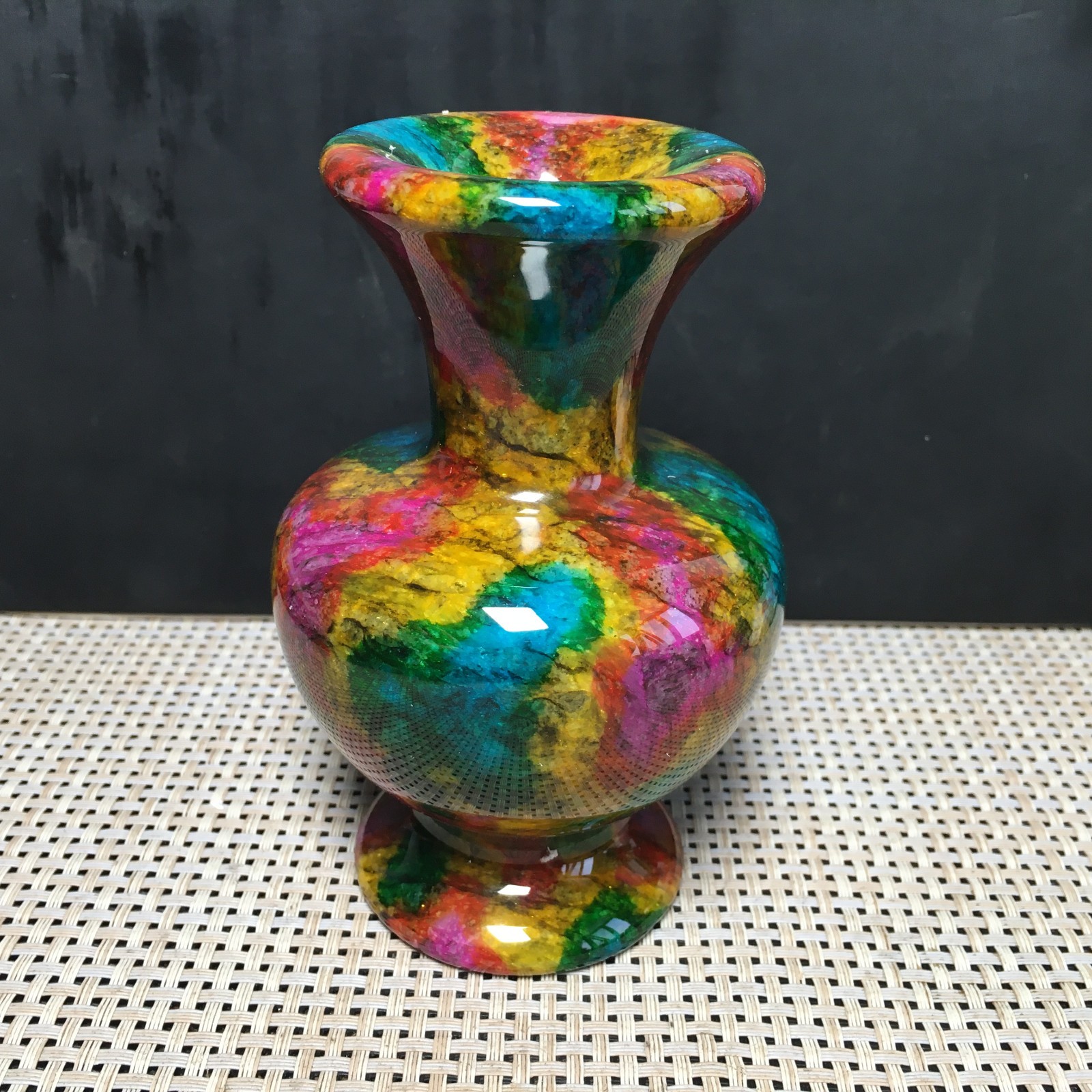 894g Natural “Seven Colors Jade” vase specimen -Taiwan China 03