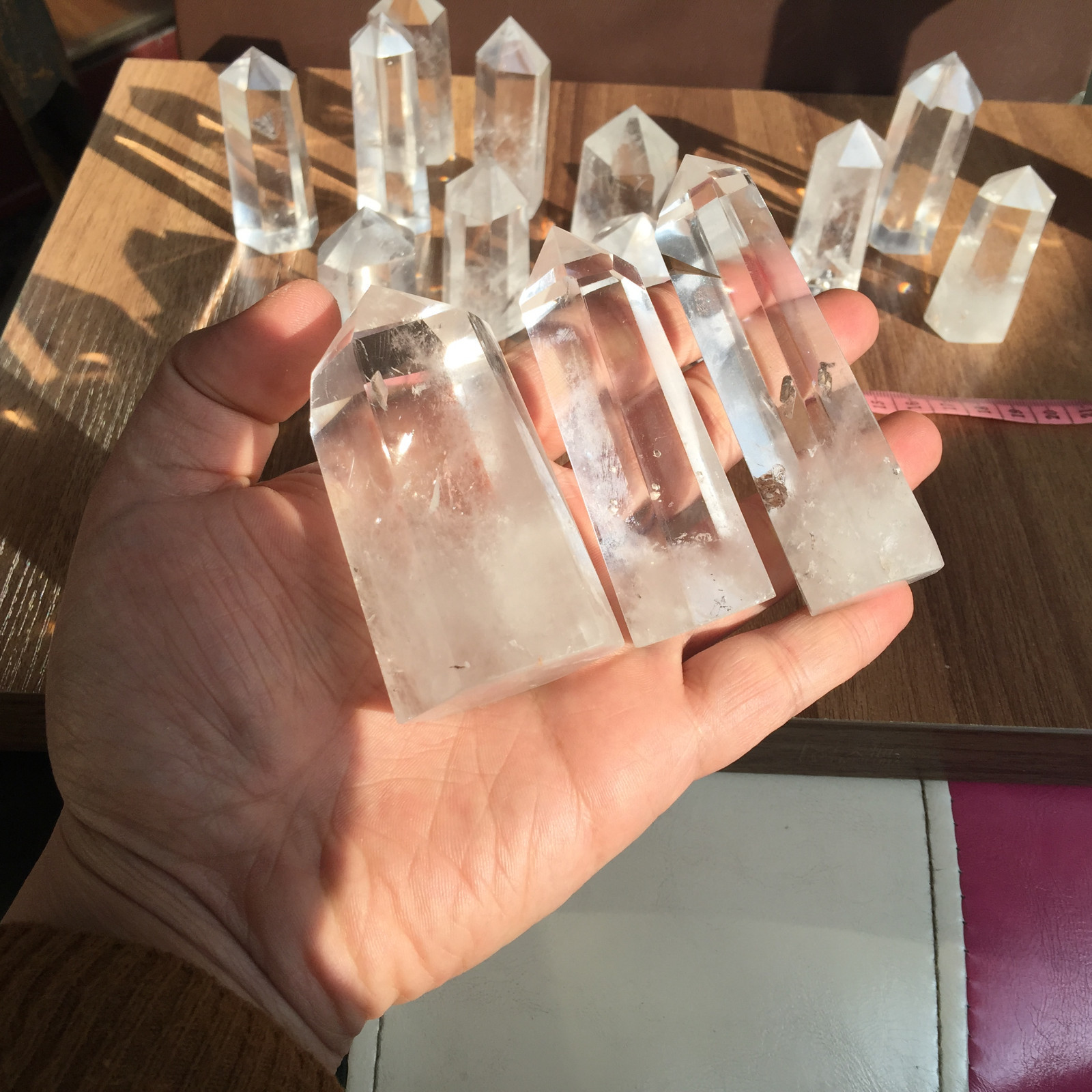 A lot natural clear quartz obelisk white crystal wand point healing random 2.2LB