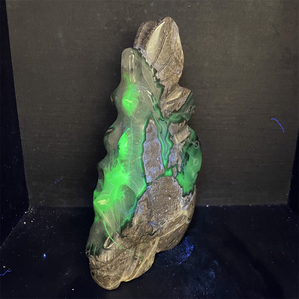 4.5LB 7.6”Natural UV Agate Fairy Carving Ornament Quartz Crystal Carving Gift