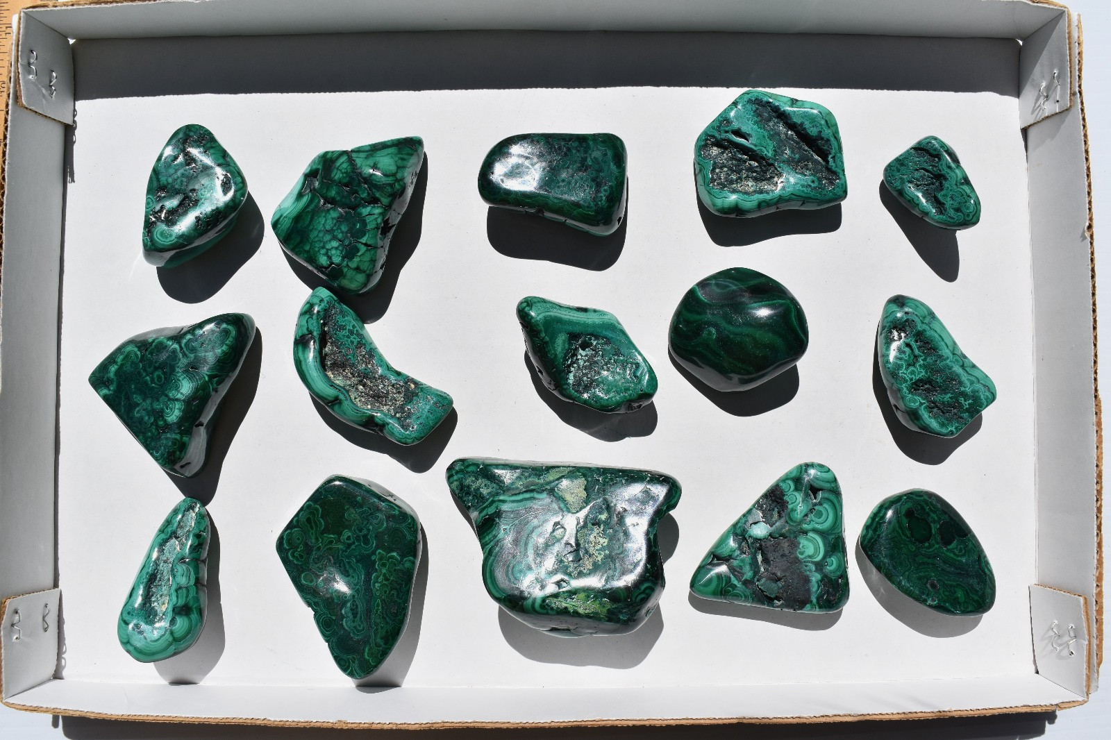 WHOLESALE Polished Malachite from Congo 15 pieces 2 kg # 5869