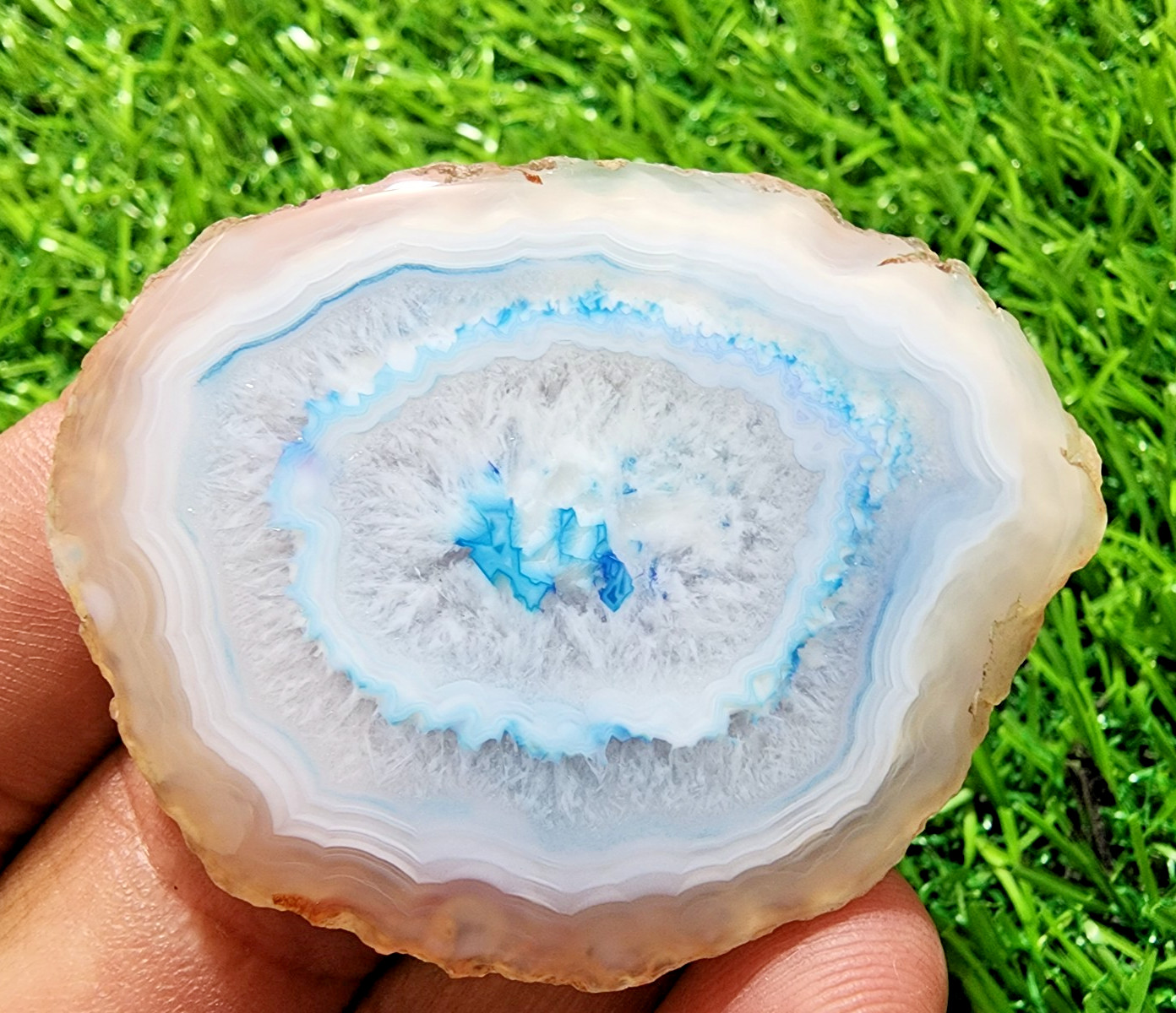 AAA+ 145ct Banded Slice Druzy Agate Slab Crystal Druzy Polished Loose Gemstone