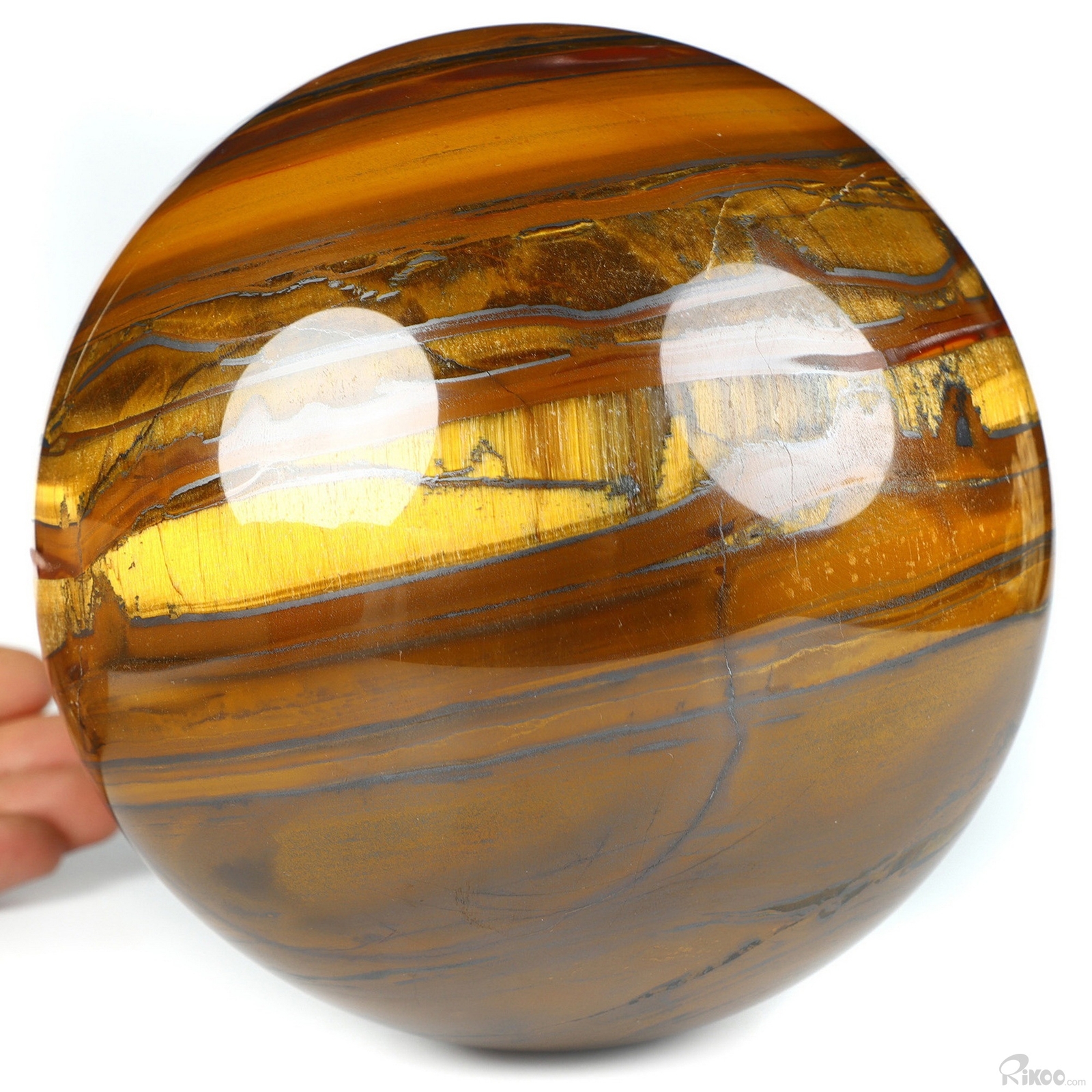 5.7″ Tiger Iron Eye Hand Carved Crystal Ball/Sphere, Crystal Healing