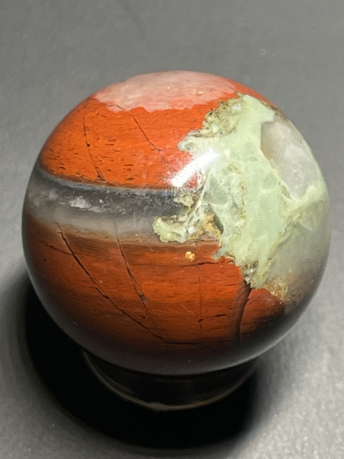African Bloodstone Mini Sphere Orb Ball Marble 23.8mm 19g