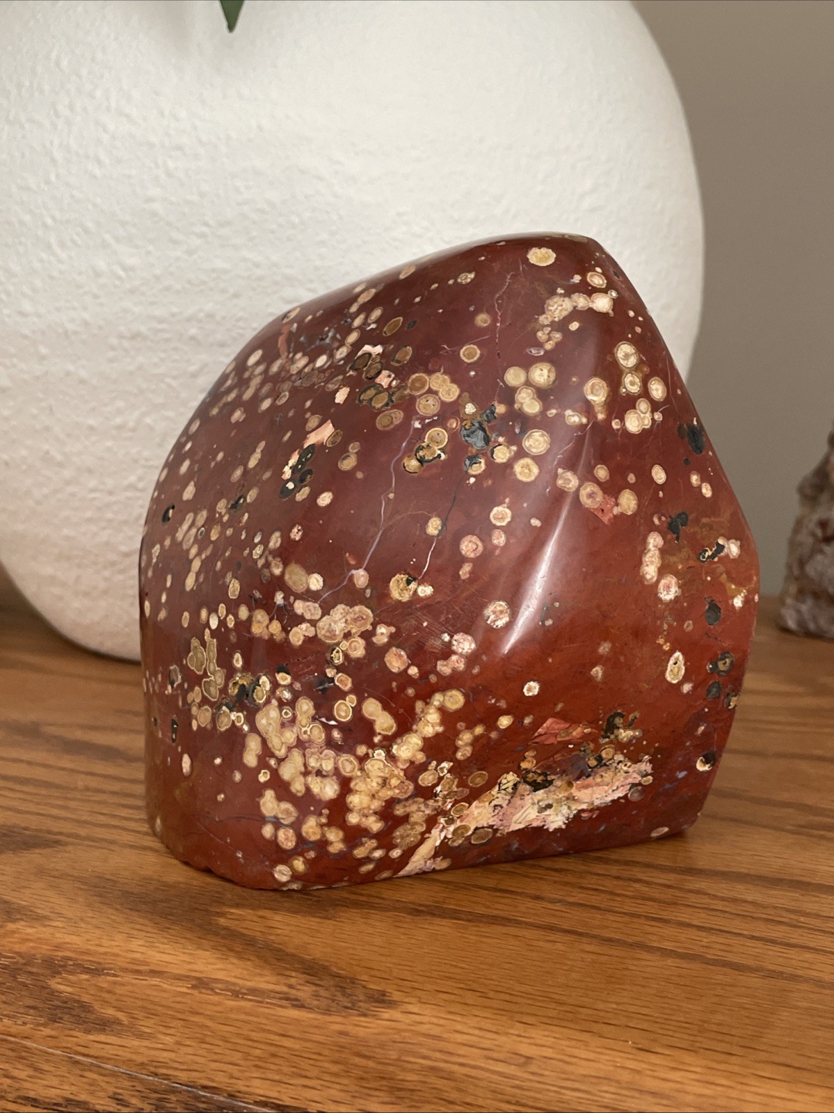 LARGE Red orbicular Jasper / 3056g / Hand Carved And Polished / Cabochon