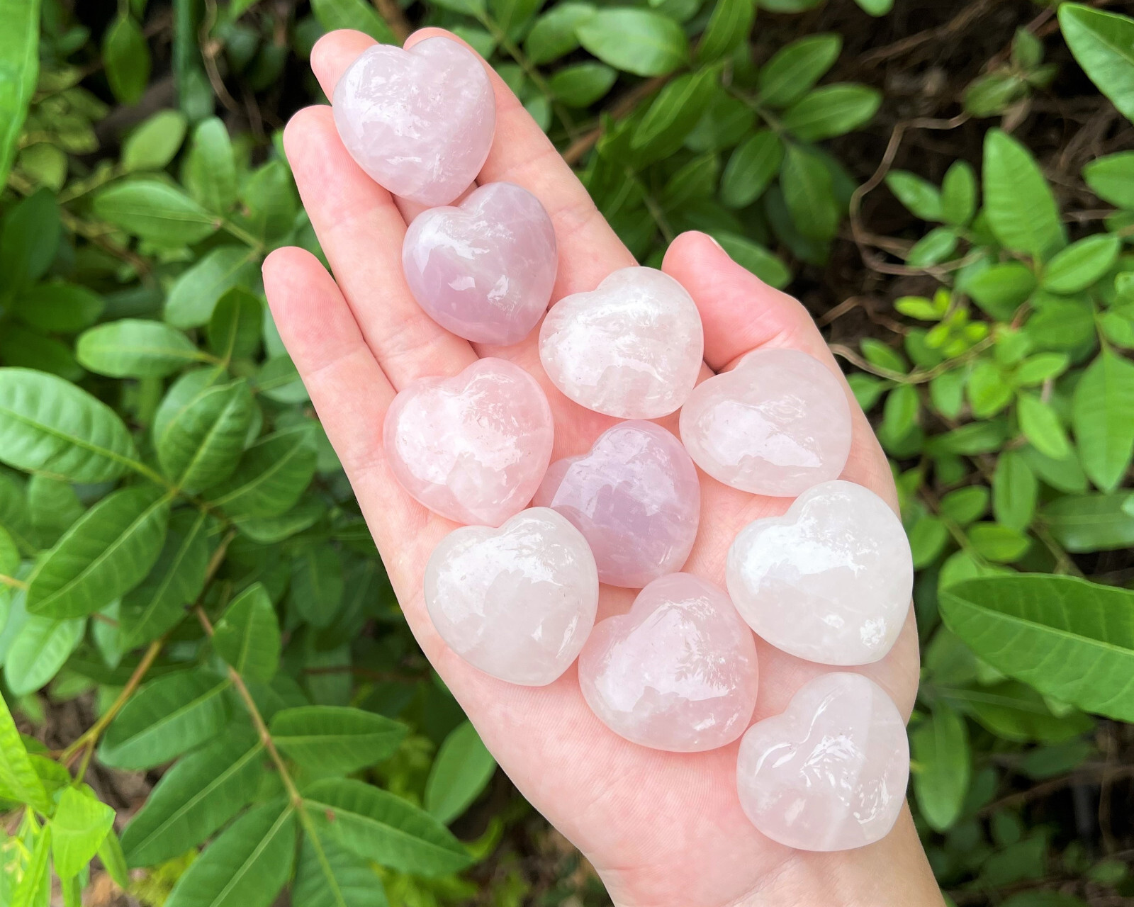 Pink Rose Quartz Heart: 1″ (Crystal Heart, Puffed, Stone Heart, Love)