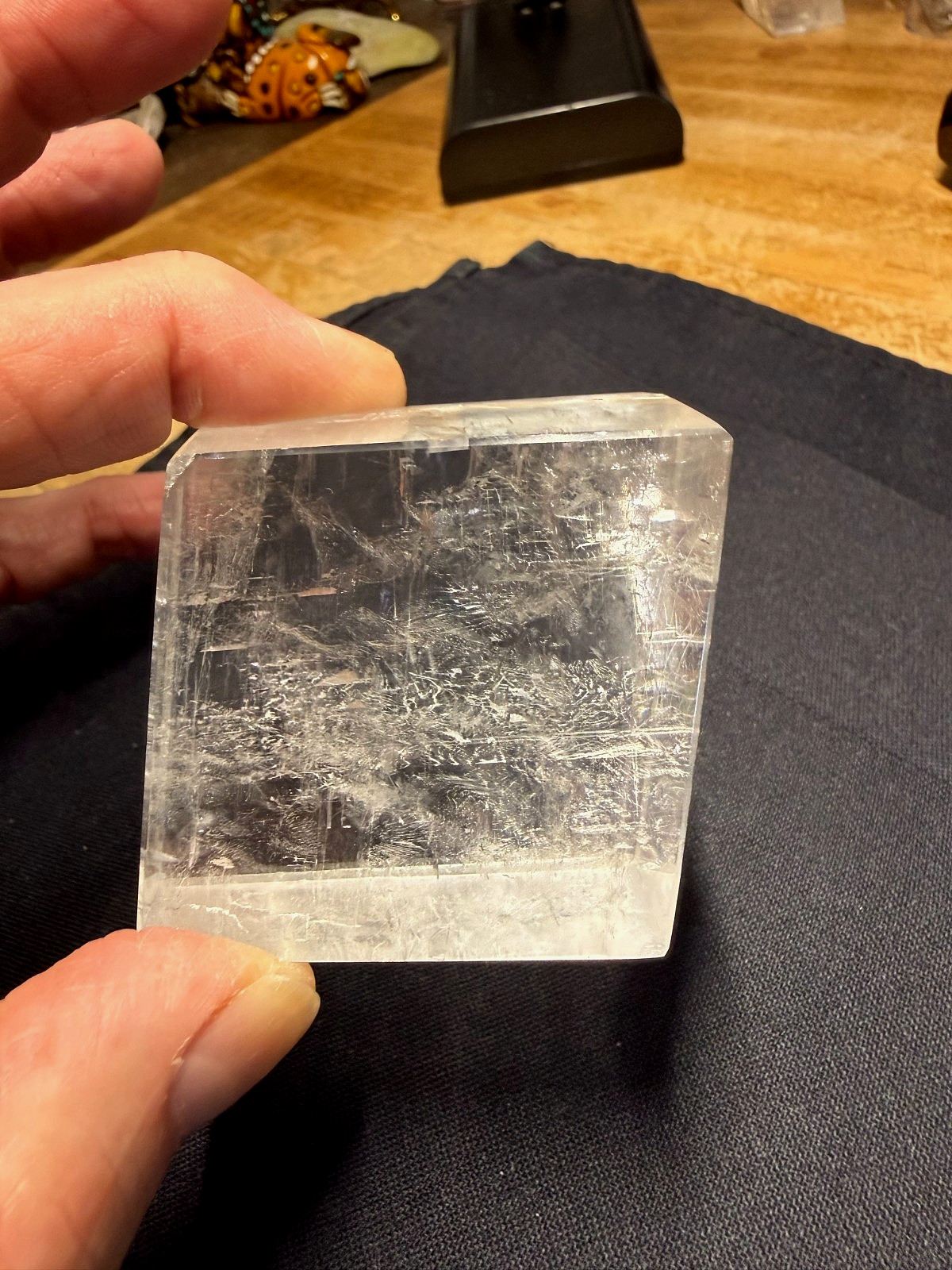 Calcite Rhombus Translucent Crystal Gemstone Cube Specimen 000