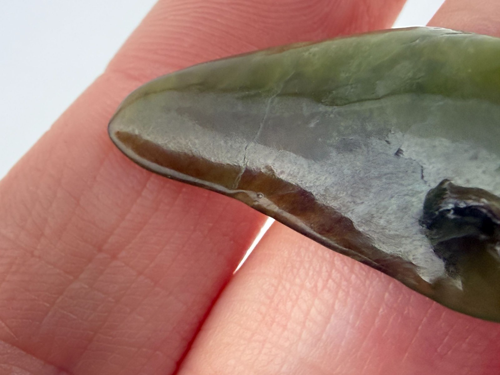 Polished Freeform African Jade Piece Specimen 4.6g Weight 1 5/8 Inch Max Length