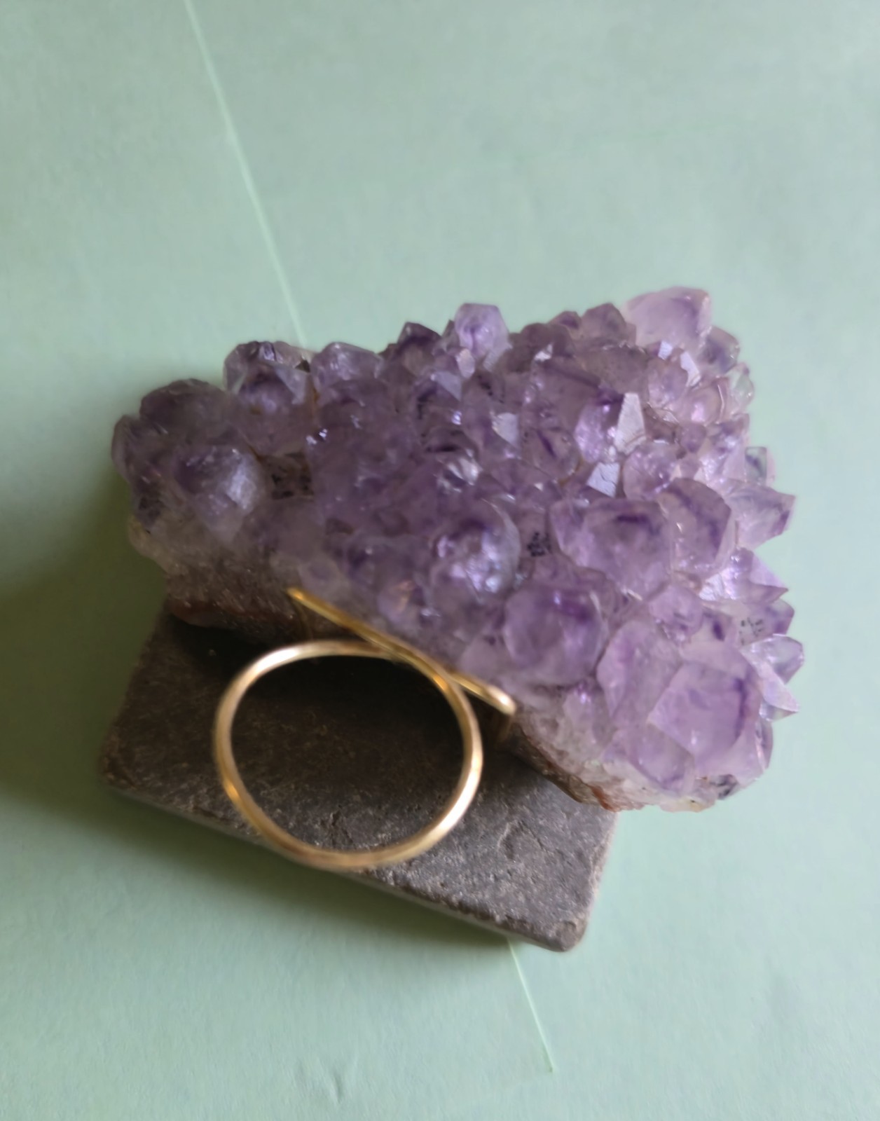 Amethyst Crystal Gemstone Display. Holds Airplant, Notes, Pens, Pictures, Etc.