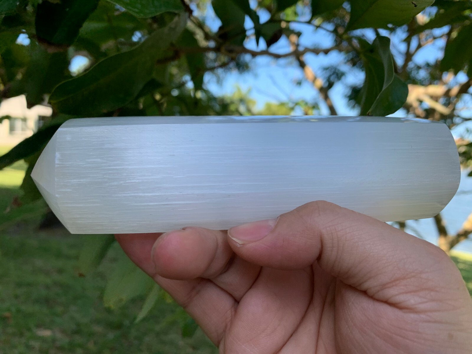 6″ Selenite Point, Point Selenite, Massage Wand, Fully Polished Selenite Point
