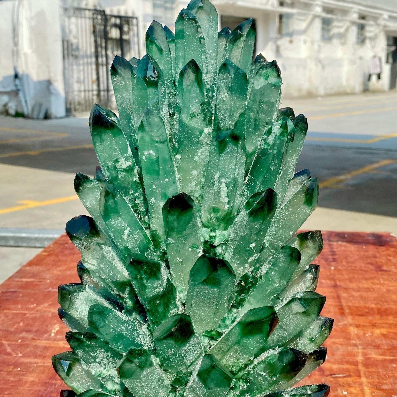 19.8LB Newly discovered green phantom quartz crystal cluster minerals