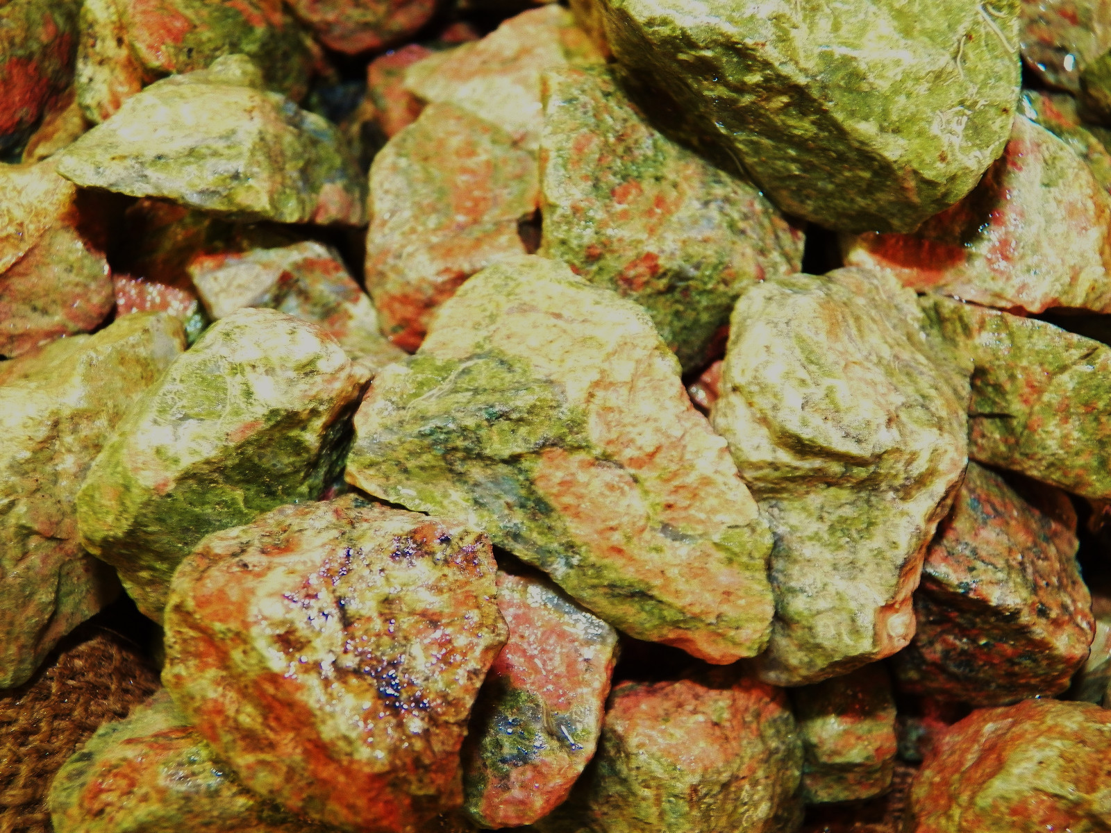 2000 Carat Lots of Unakite Rough – Plus a FREE Faceted Gemstone