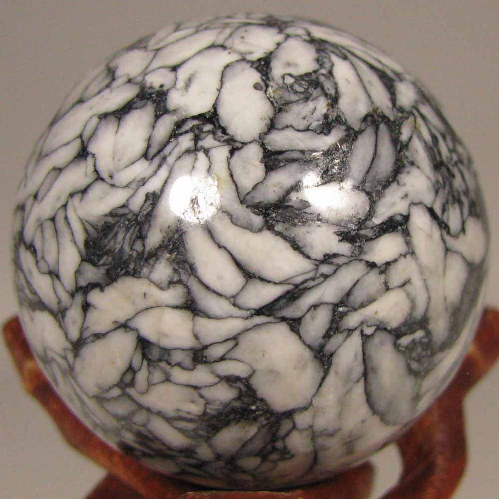 38mm PINOLITE Pinolith Polished Stone Sphere Ball w/ Stand – Austria