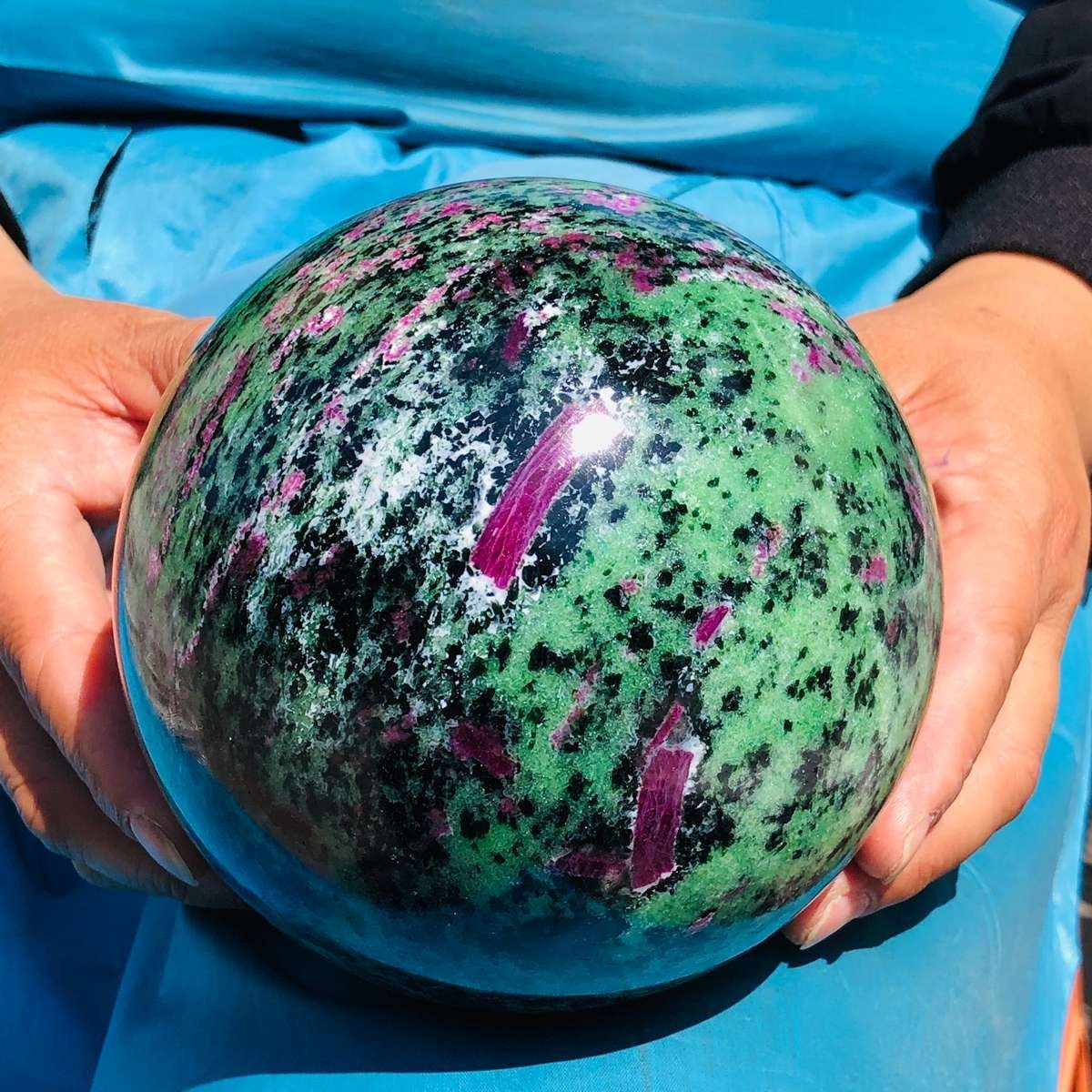 6.75 LB Large Natural Ruby Zoisite Sphere Crystal Healing Stone Specimen 5155