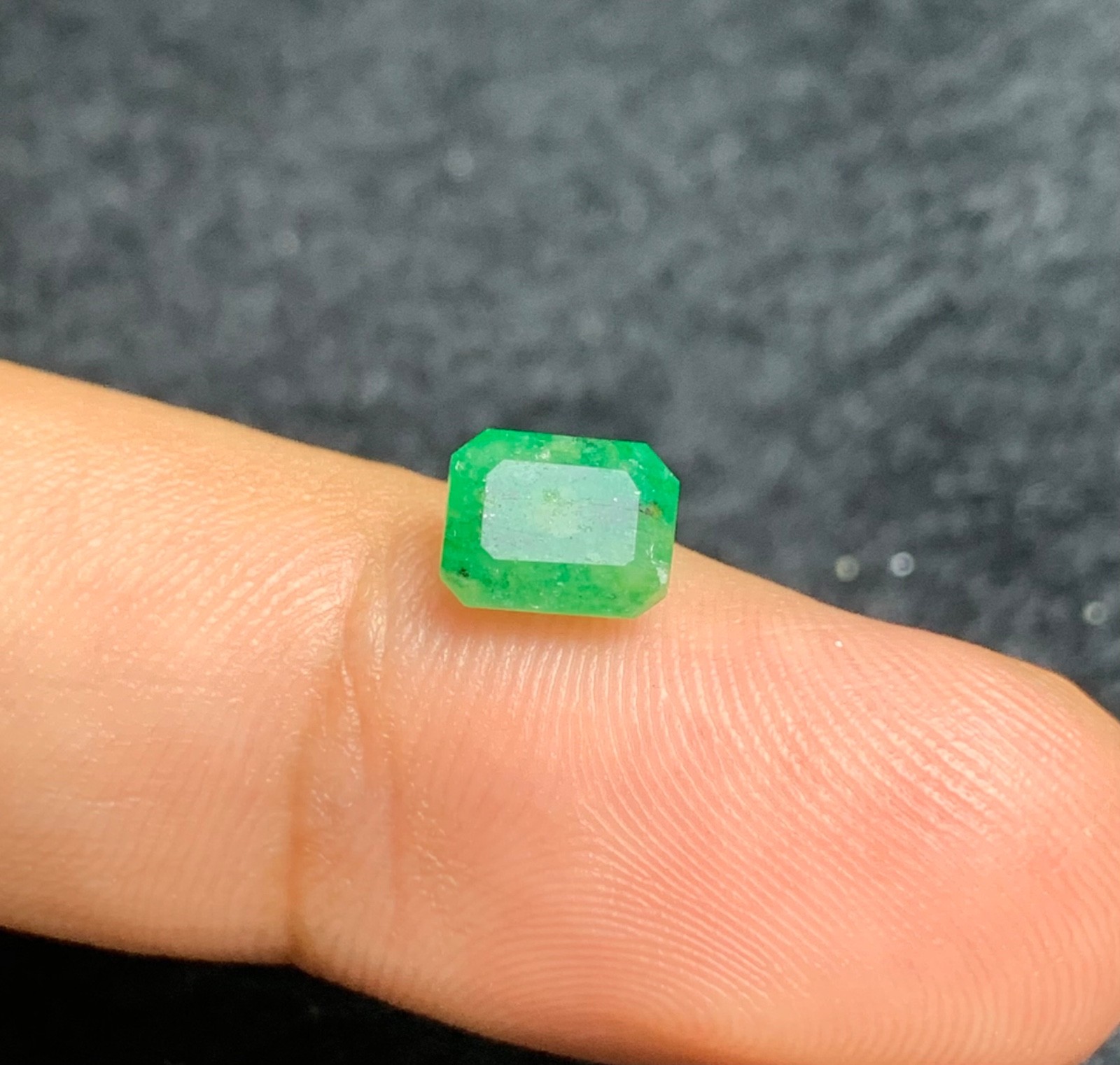 1.45 Cts Natural Emerald Faceted Gemstone from Pakistan.