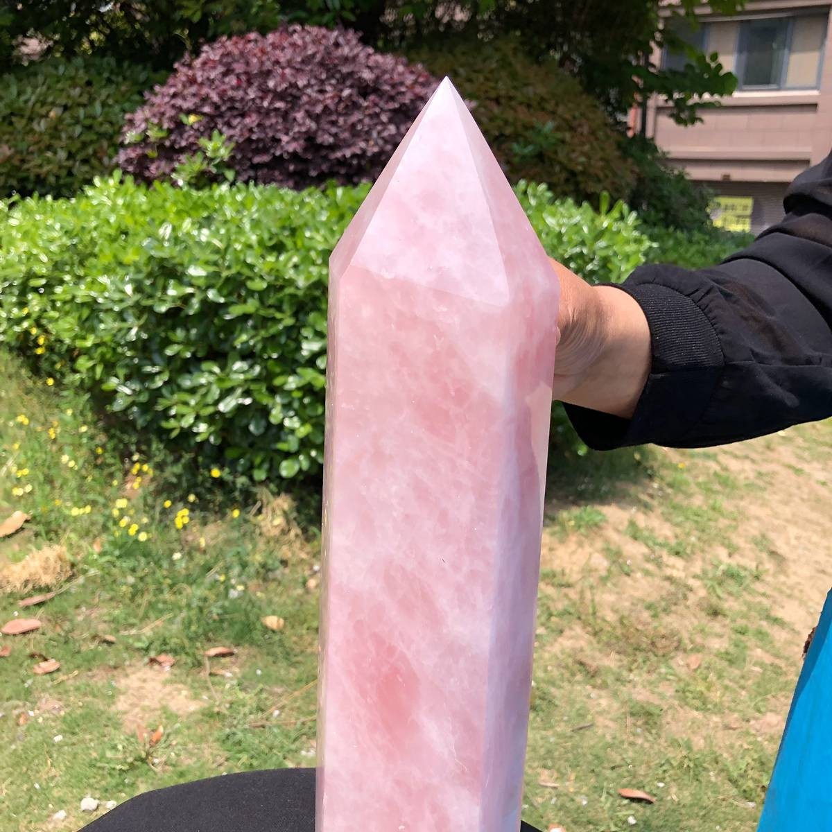 9.19LB Natural rose quartz obelisk pink crystal tower point healing decor