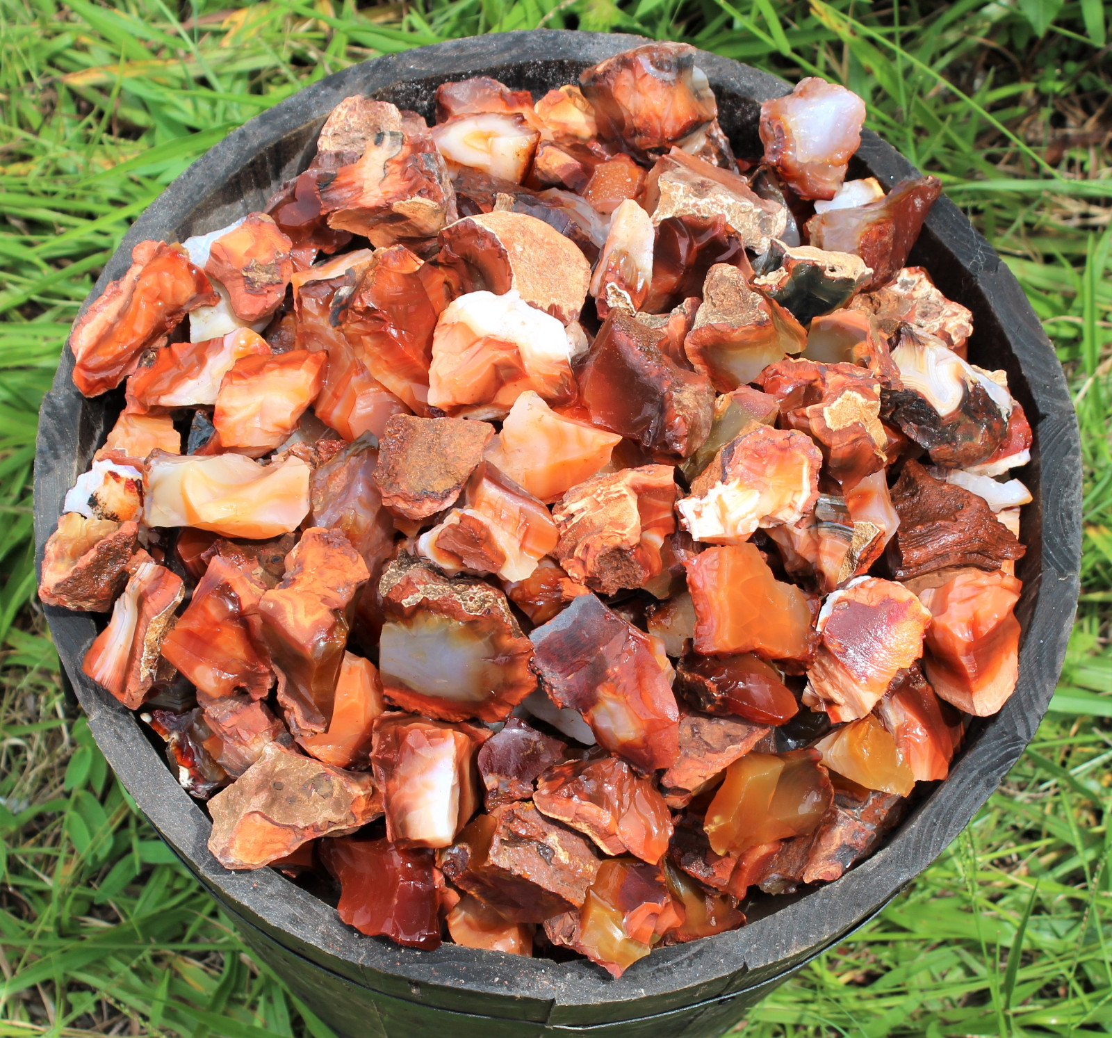 5 lb Bulk Lot Natural Rough Carnelian (Raw Stone Crystal Tumbling, MADAGASCAR)