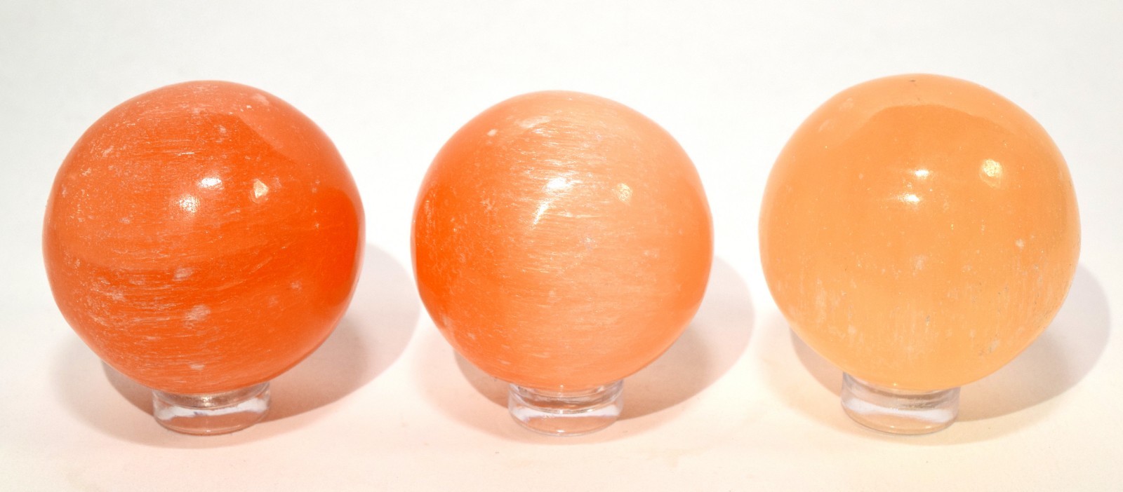40mm Natural Orange Selenite Sphere Sparkling Crystal Mineral Ball Morocco (1PC)