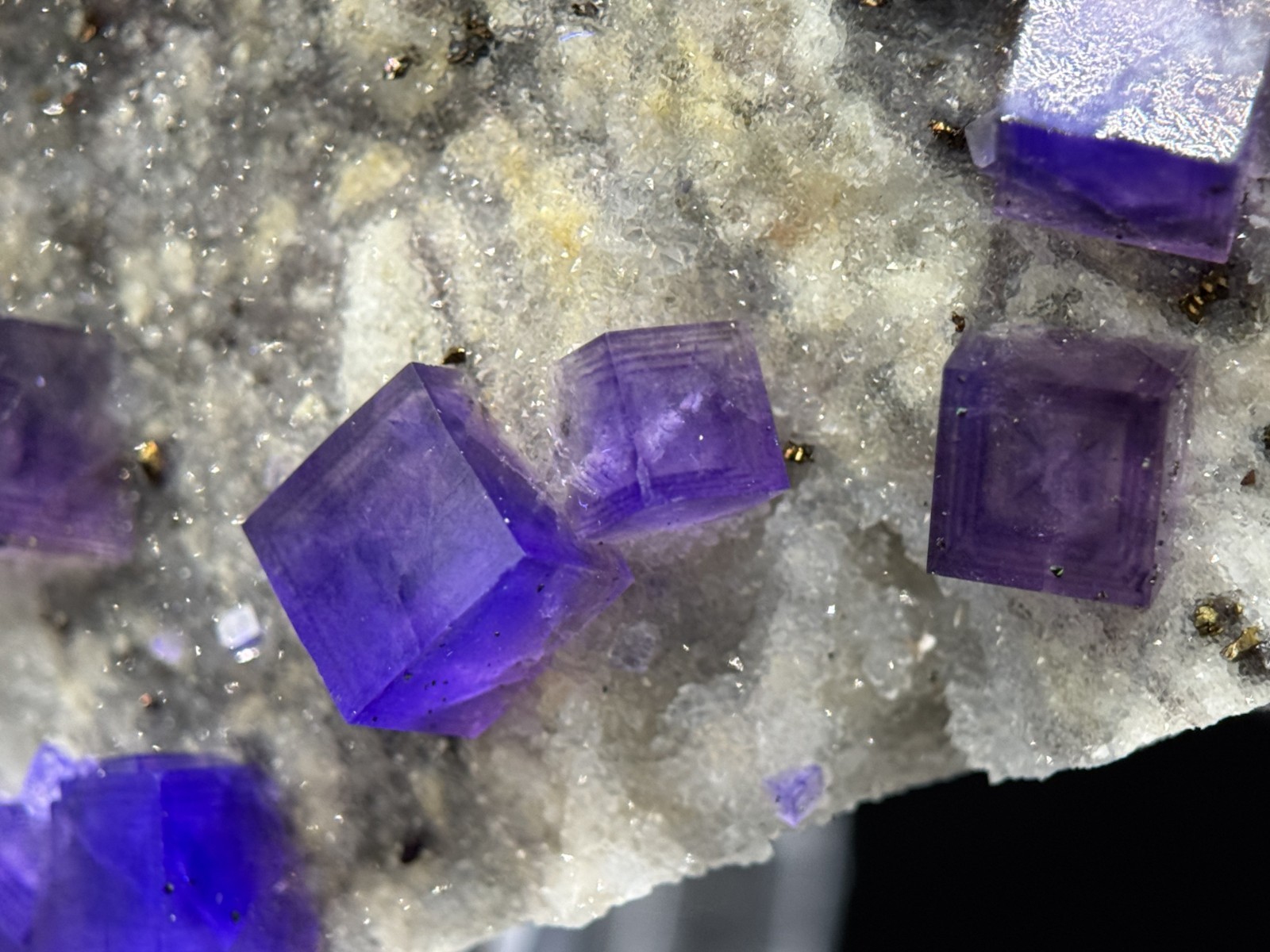 Simply Incredible!! INSANE zoned cubic purple fluorite-FLUORESCENT! Anhui, China