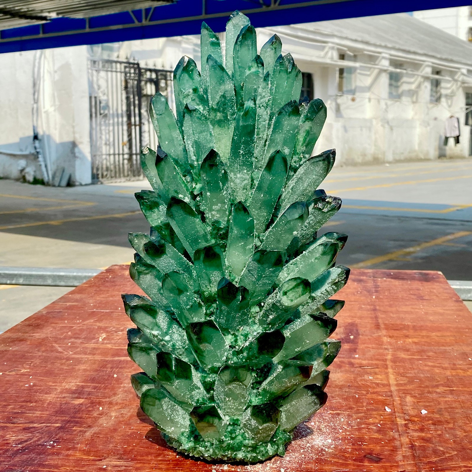 19.8LB Newly discovered green phantom quartz crystal cluster minerals