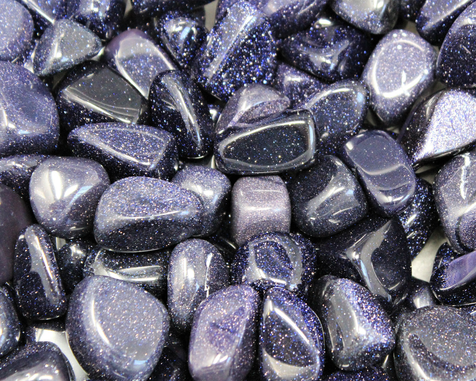 1/4 lb Lot Blue Goldstone Tumbled Stones (Crystal Healing Reiki Chakra) 4 oz