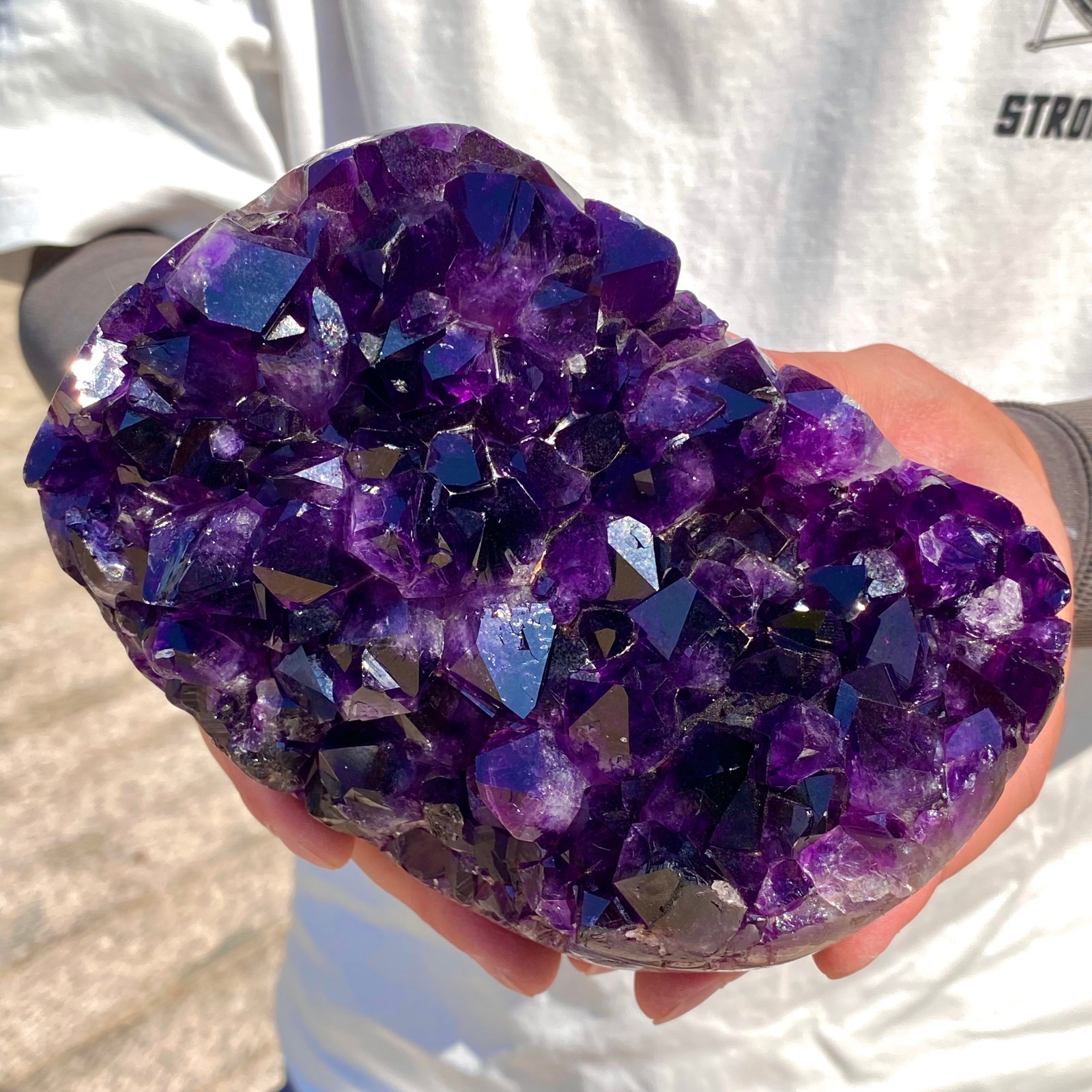 3.74LB Large Natural Amethyst geode quartz cluster crystal specimen Healing.
