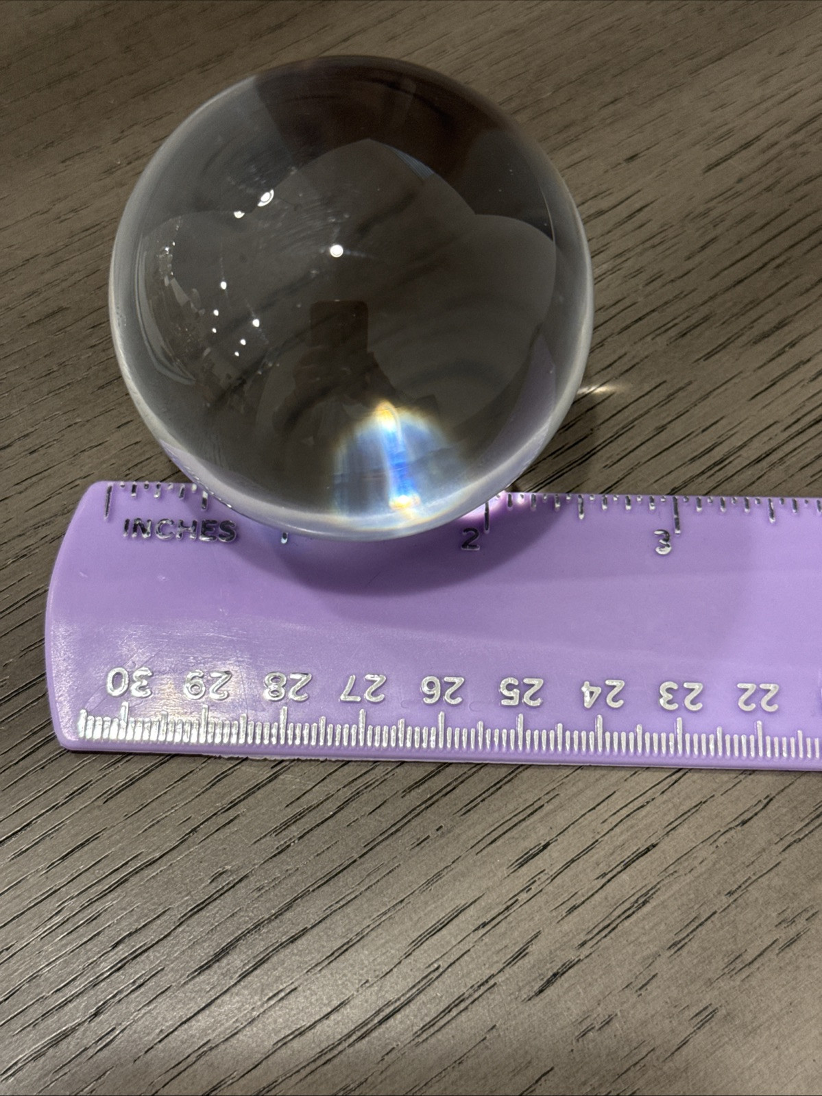 Vintage Crystal Ball Glass 2.25” Clear Orb Solid NO Stand Heavy Unique Magic