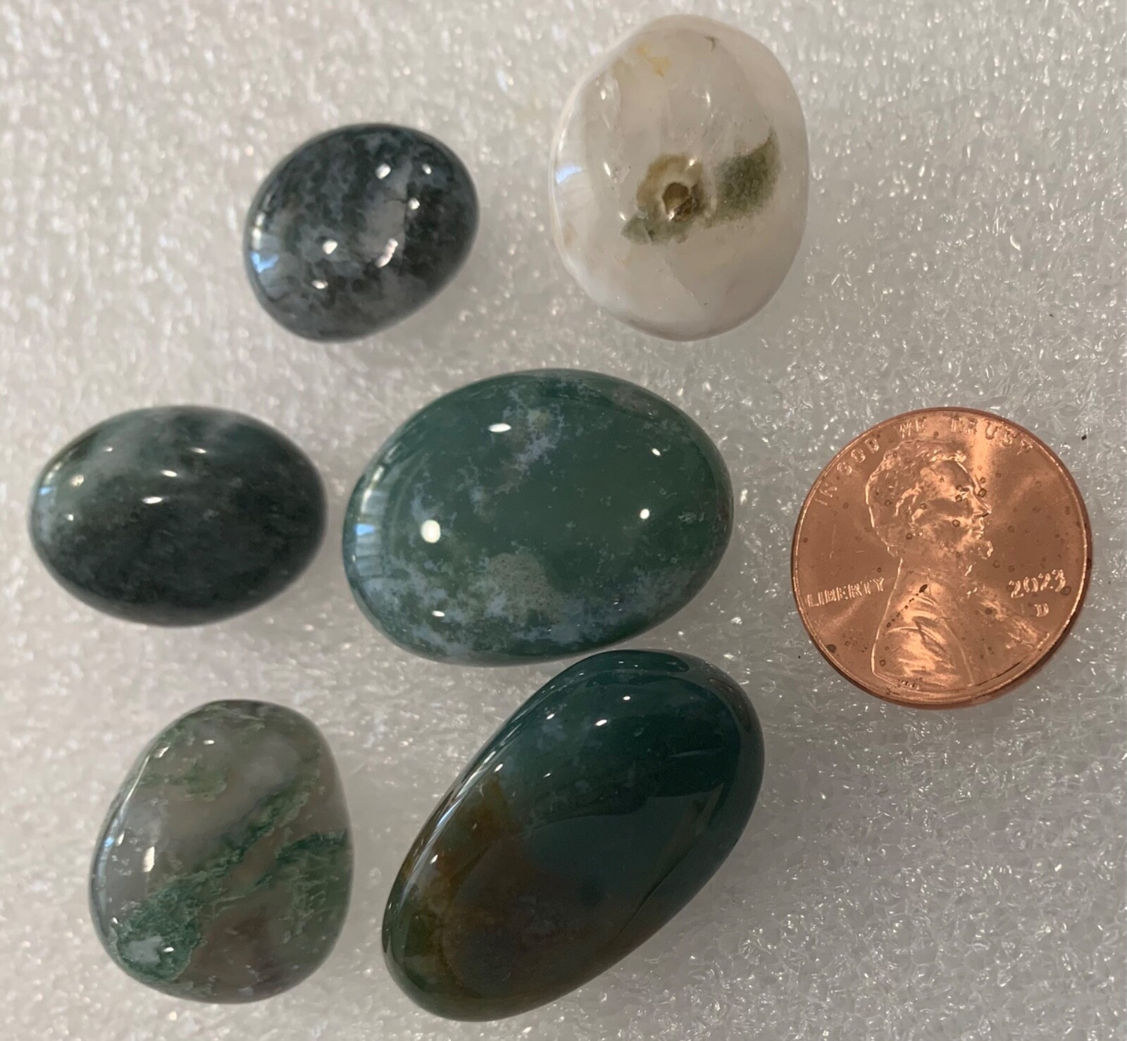 LOT of 34 Tumbled Smooth Polished Palm Healing Jasper Stones