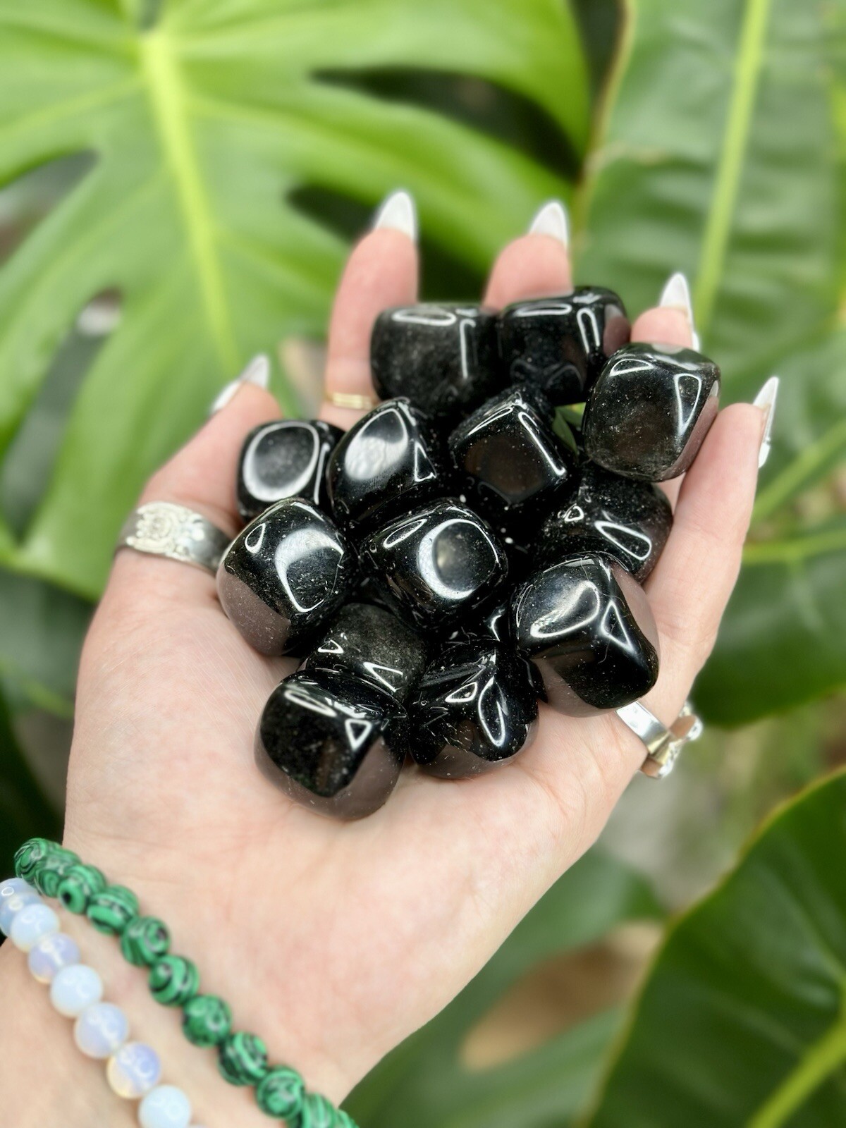 Black Obsidian Tumbled Crystal Stones, 1/2 inch to 1.5 inch, Grade AAA+