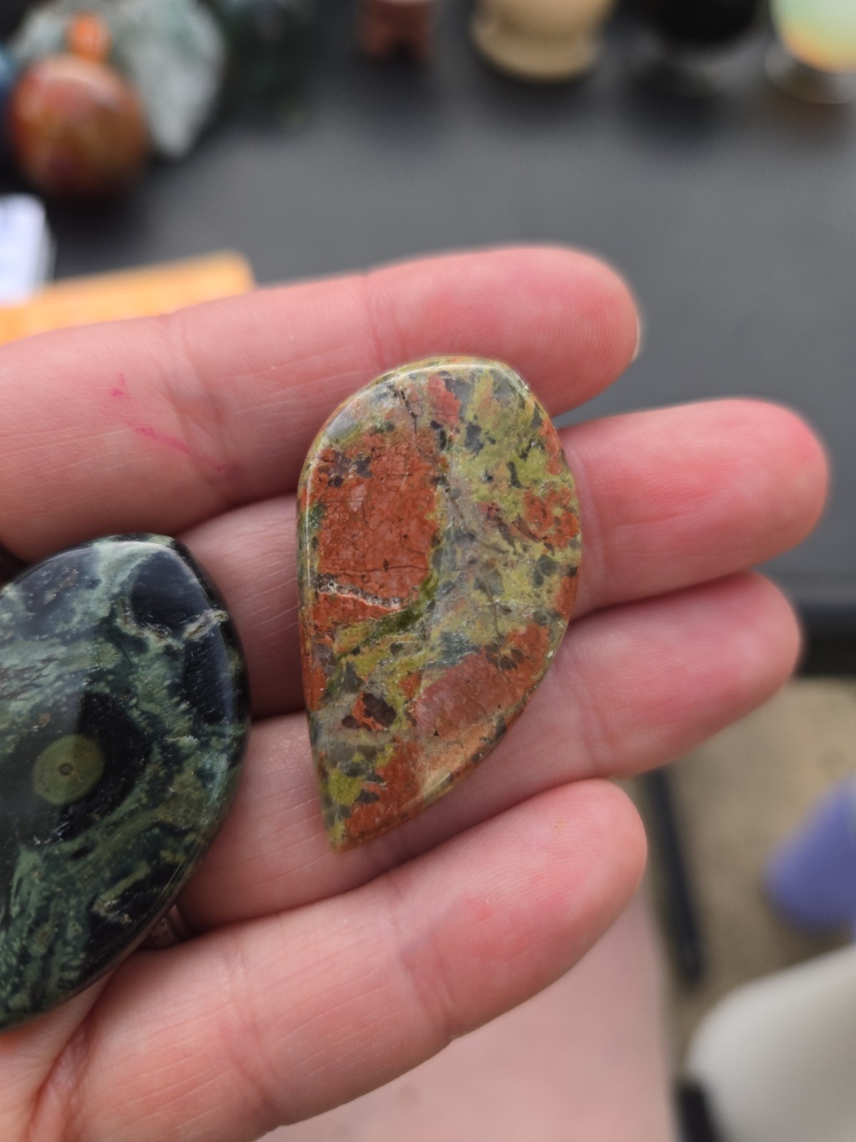 Cute Mini Collection! Mixed Materials-apatite, Moss Agate Mini Holder & Cabs!O19