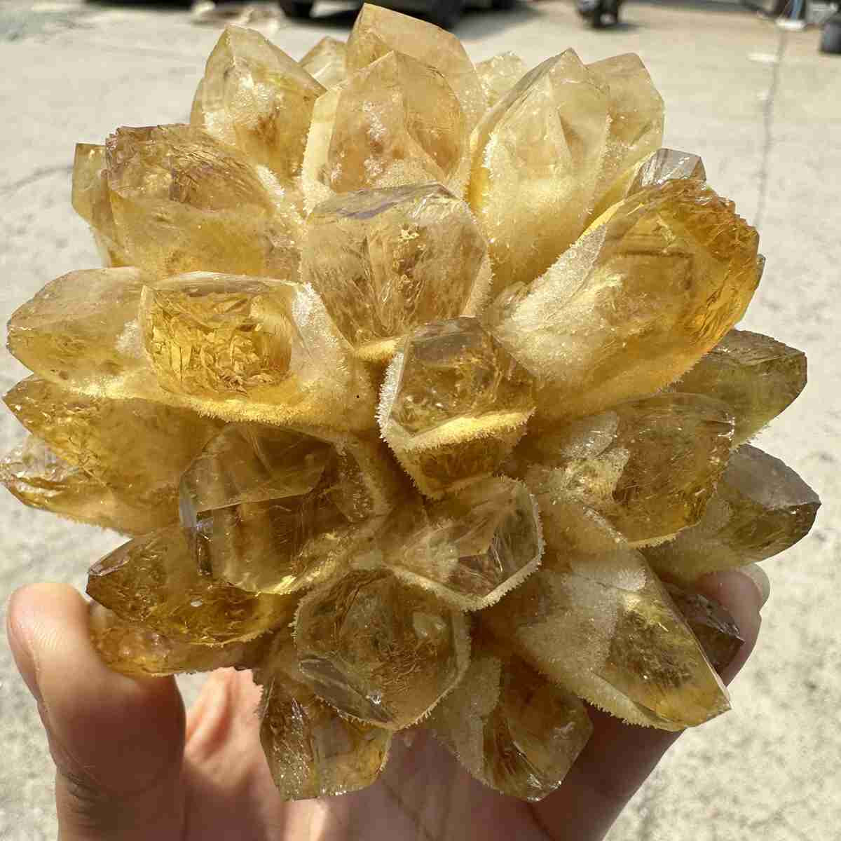 1pc natural citrine cluster Quartz Crystal specimen Mineral Healing decor 300g+