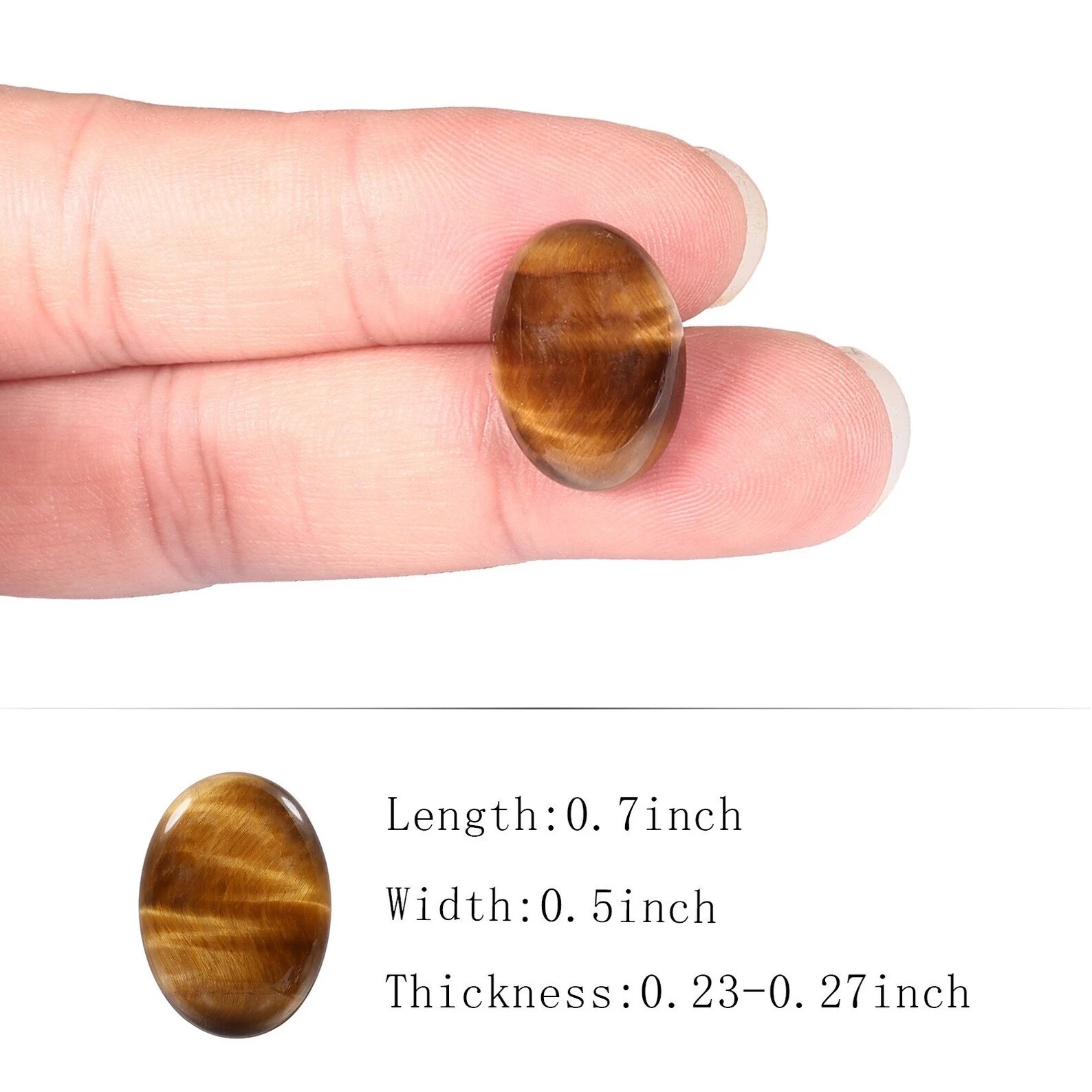 Tiger’s Eye Crystal Rune Stones Set of 25, Flat Back Stone Engraved Symbol