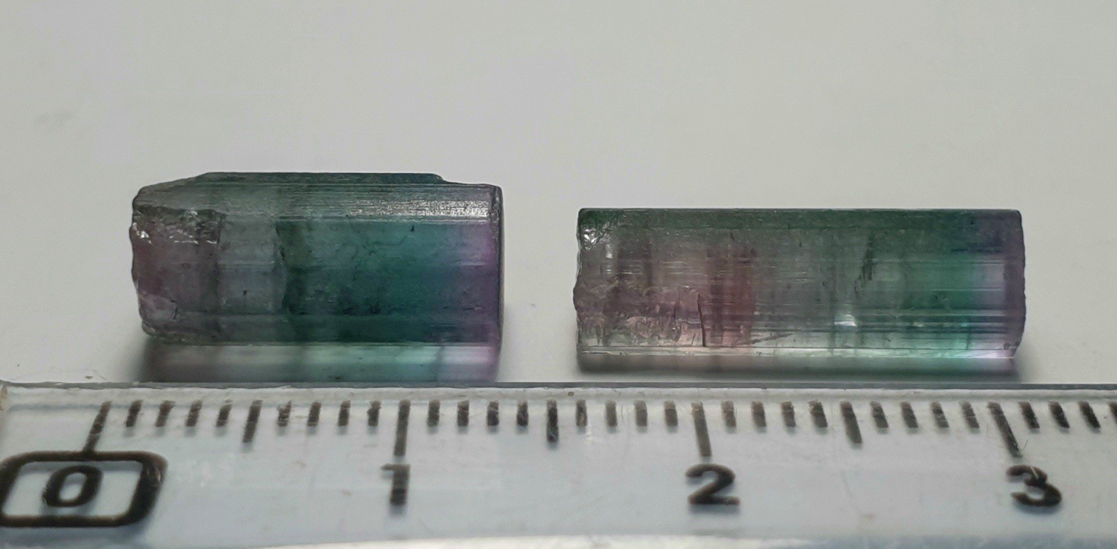 Saturated Top Quality Pair Of Bi-Colour Watermelon Terminated Tourmaline Crystal