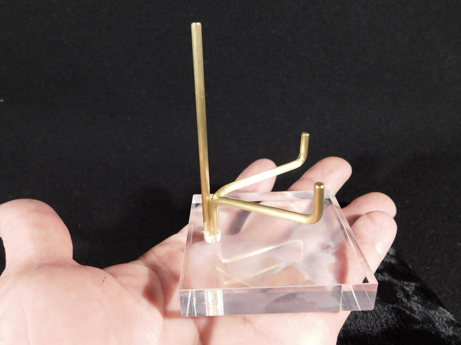 Easel Display Stand Brass Medium Size Adjustable Clear Acrylic Base