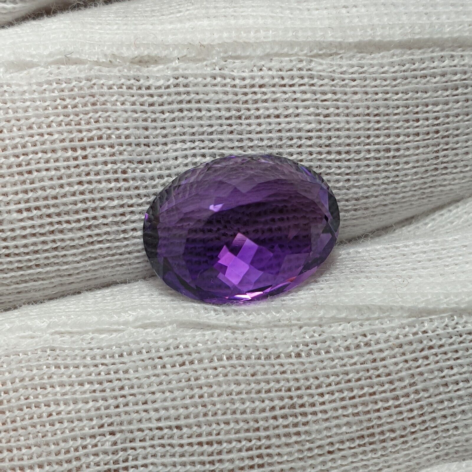 100% Natural Amethyst 10.50×13.50 MM Oval Shape Dark Purple Faceted Cut