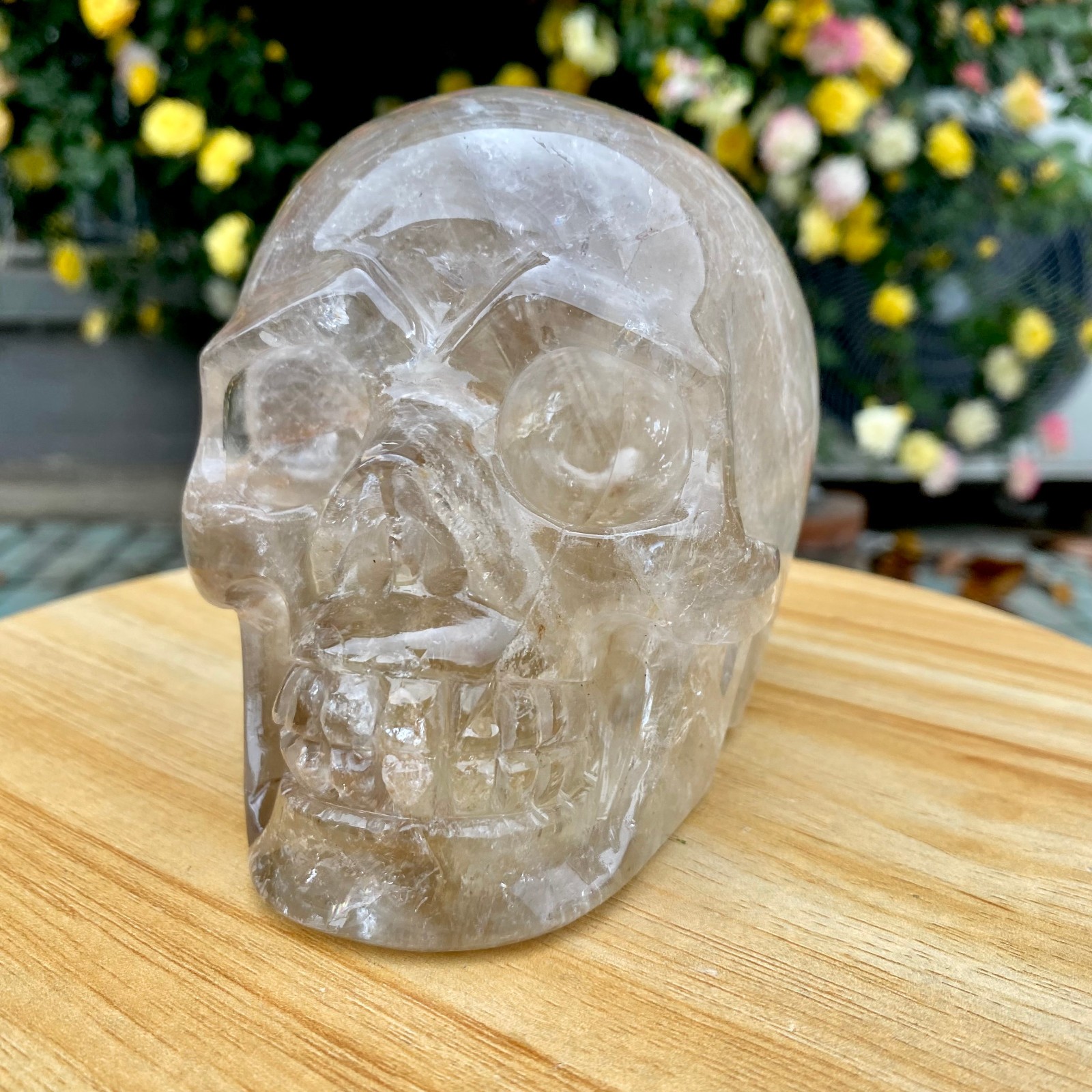 3.74LB TOP! White melting quartz hand carved crystal skull gem reiki healing