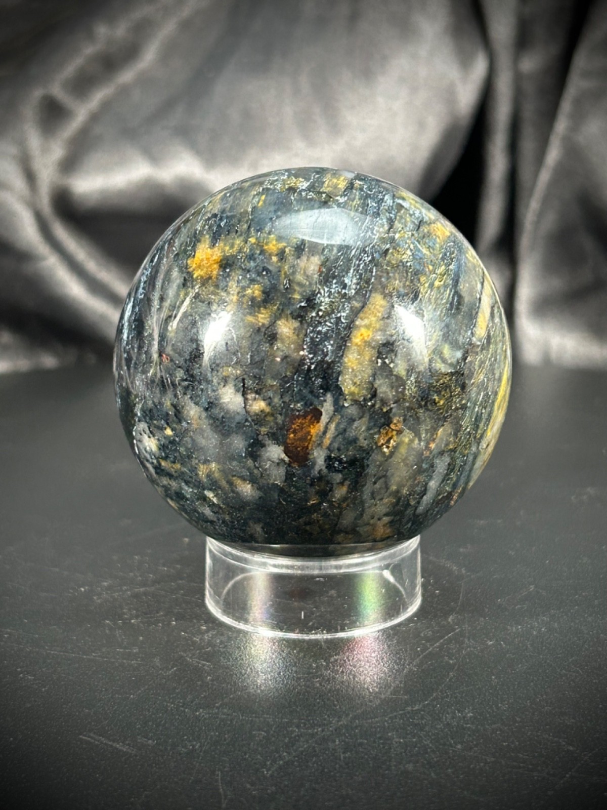 2.21″ Pietersite Sphere With Acrylic Stand 8.9oz (254 grams)