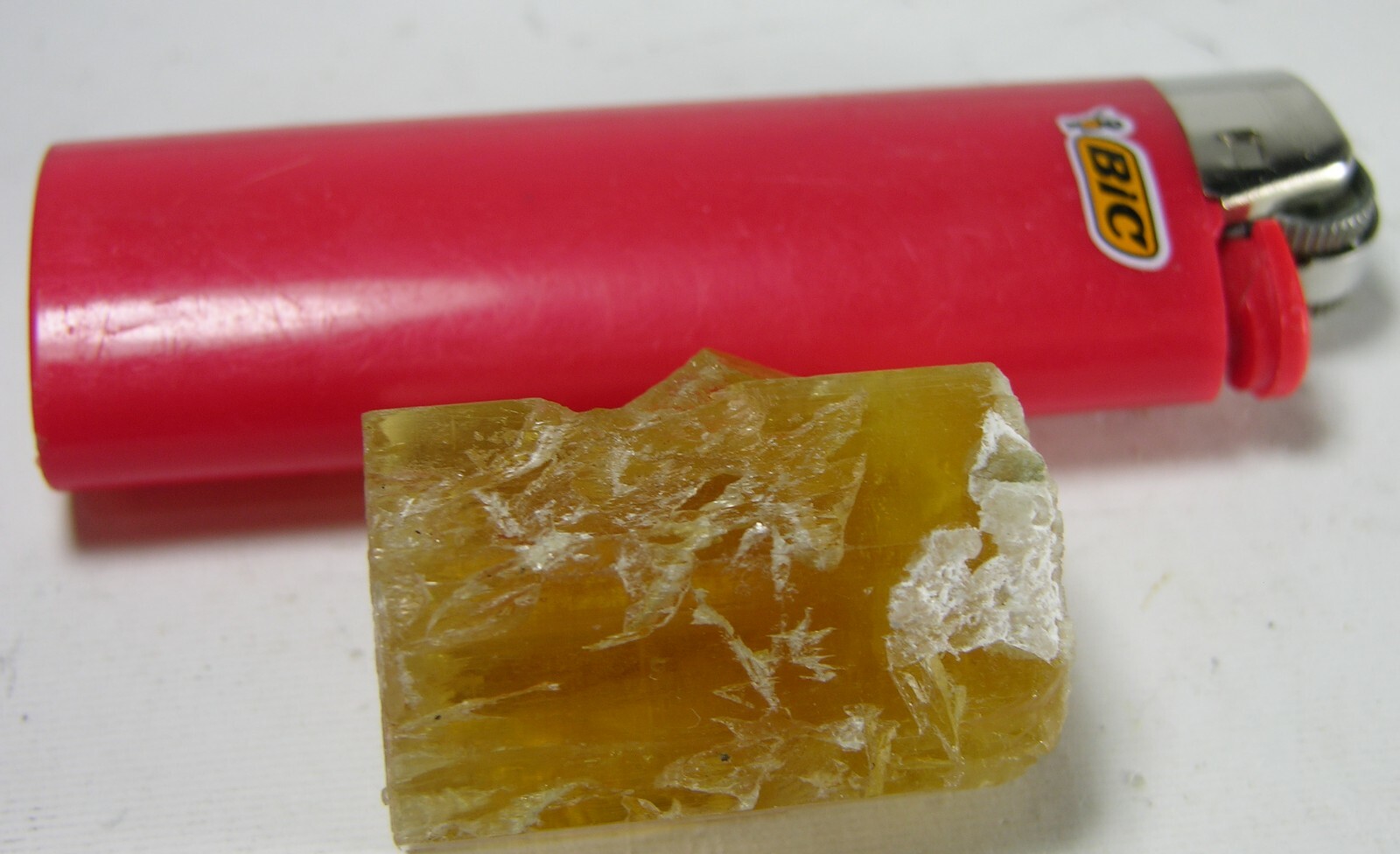 162.25ct Pakistan Terminated Raw Rough Beryl Heliodor Crystal Specimen 32g 36mm