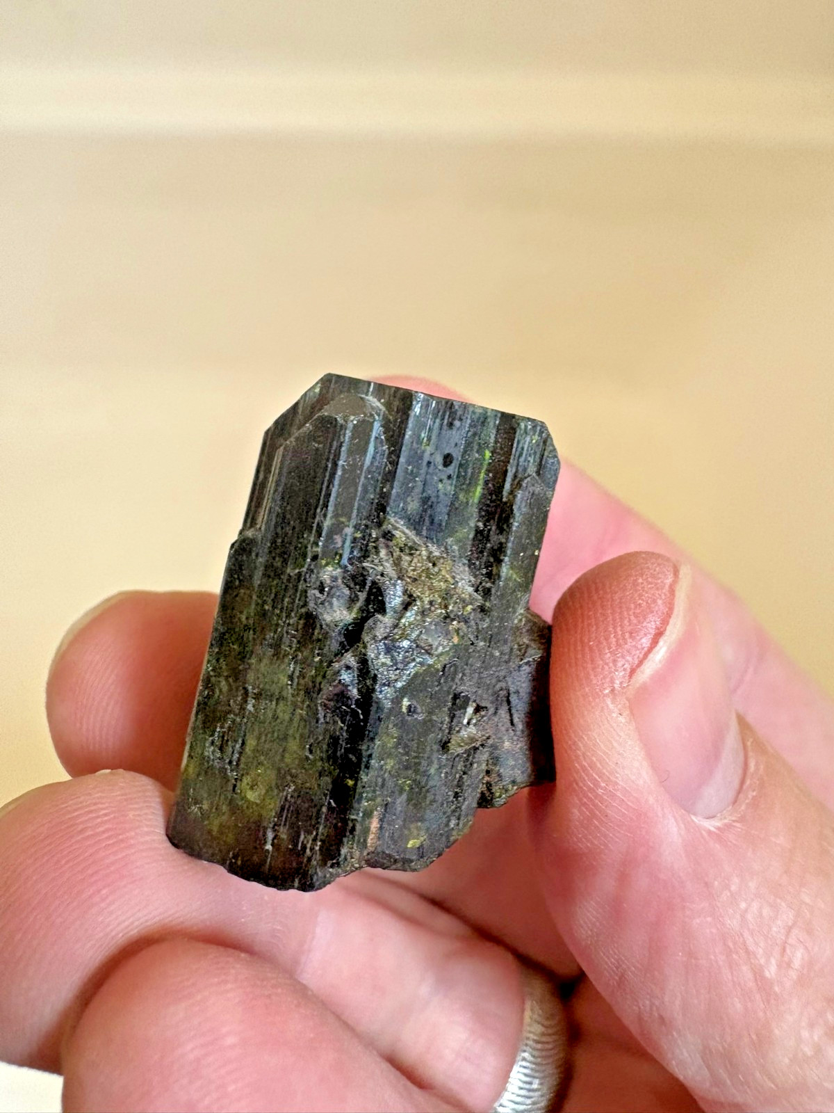 Epidote, twinned xtl, Prince of Wales island, Alaska, USA, ex Doug Toland