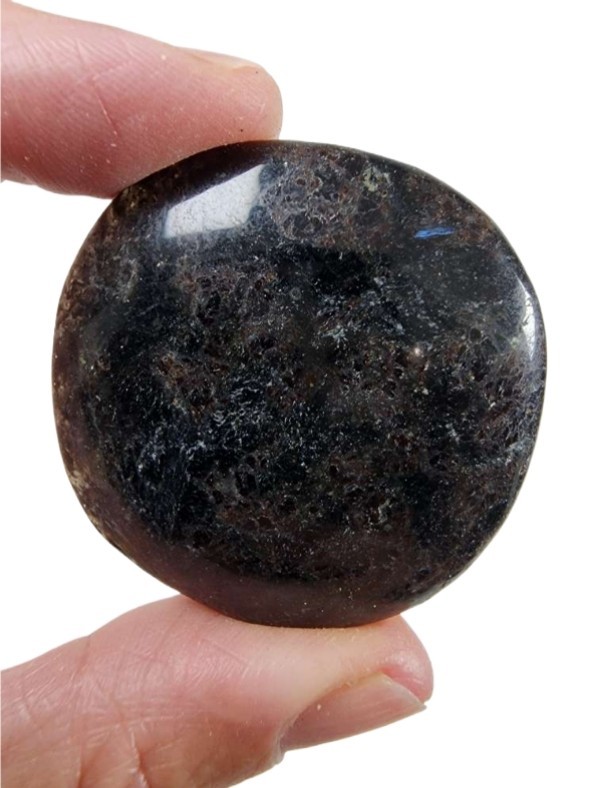 Arfvedsonite Crystal Polished Worry Stone 26.3 grams