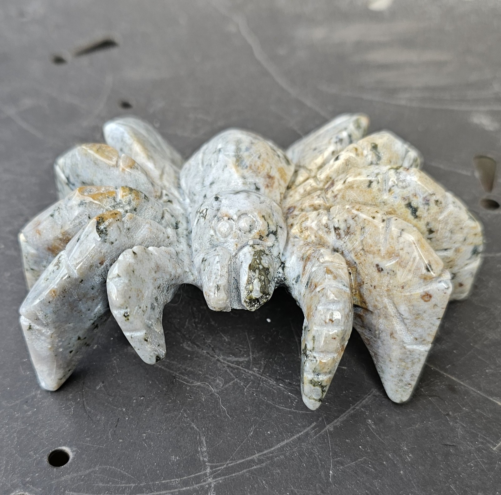 Ocean Jasper Spider Carving