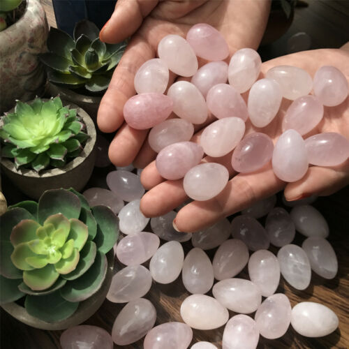 Natural rose quartz eggs quartz crystal pendant mineral carved skull reiki 10pcs