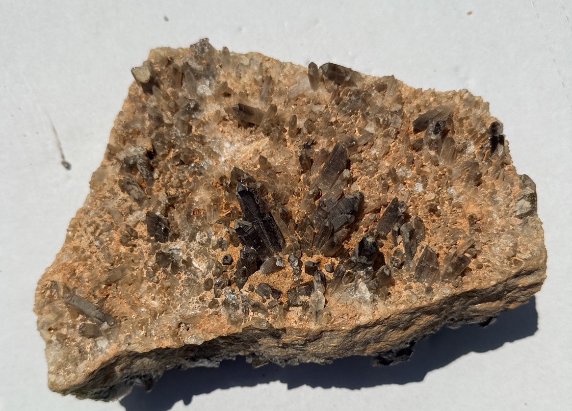 Large Smoky Quartz Cluster with Green Mineral Inclusion Raw Mineral Specimen