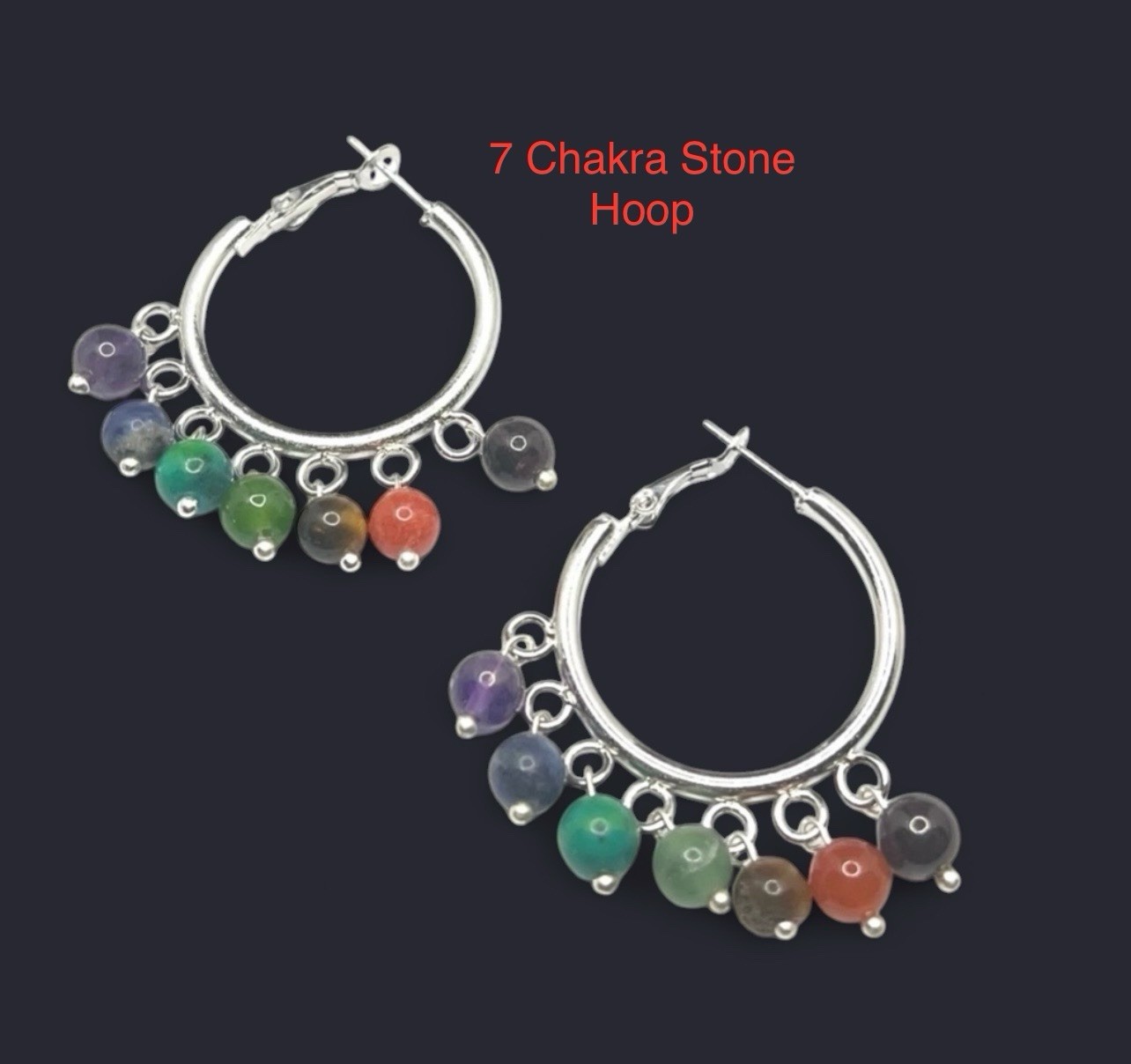 7 Chakra Genuine Stone Earrings
