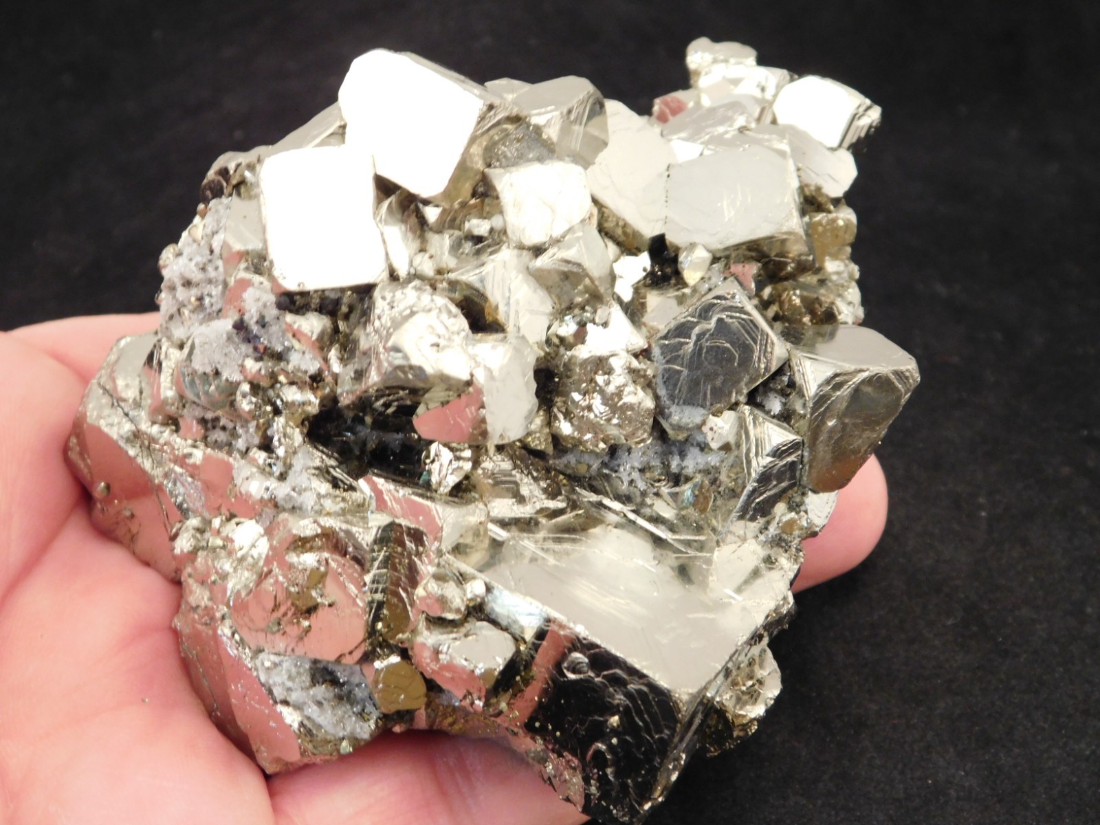 Big! Nice and 100% Natural PYRITE Crystal CUBE Cluster Peru 557gr