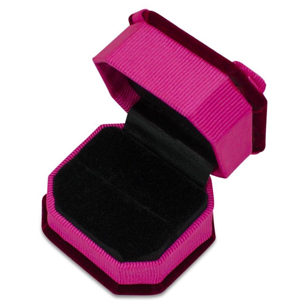 Octagon Velvet Ring Jewelry Box 2.75 Inches x 2.25 Inches X 1.25 Inches