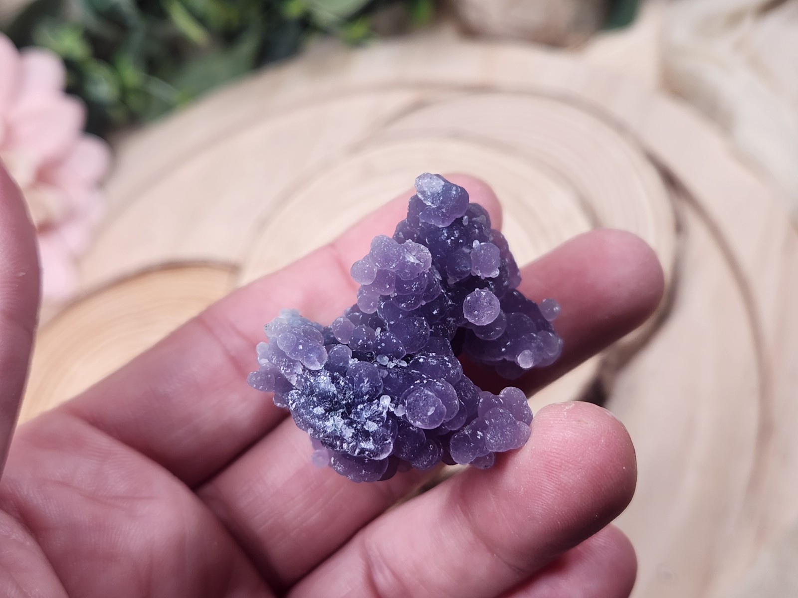 30g Deep Purple Grape Agate Cluster, Botryoidal Chalcedony, Indonesia | 1.75″ E