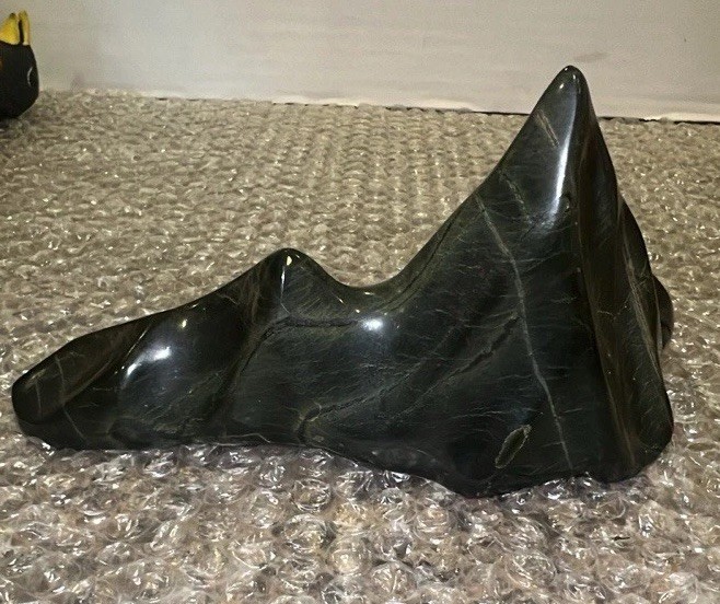 Vintage Japanese Suiseki Bonsai Viewing Stone Mountain Peaks Smooth No Stand