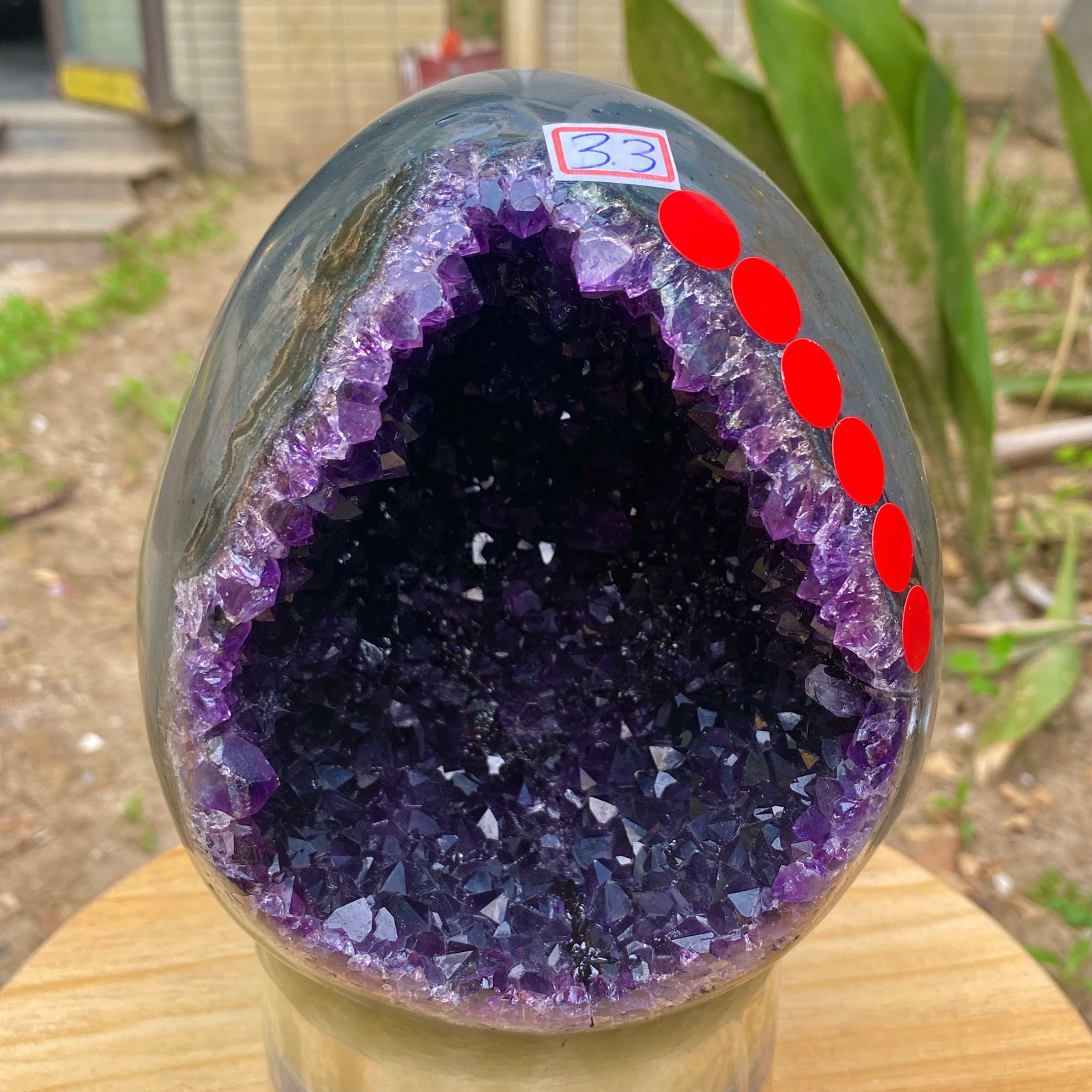 8.4LB Natural amethyst Dinosaur egg Quartz Crystal specimen healing