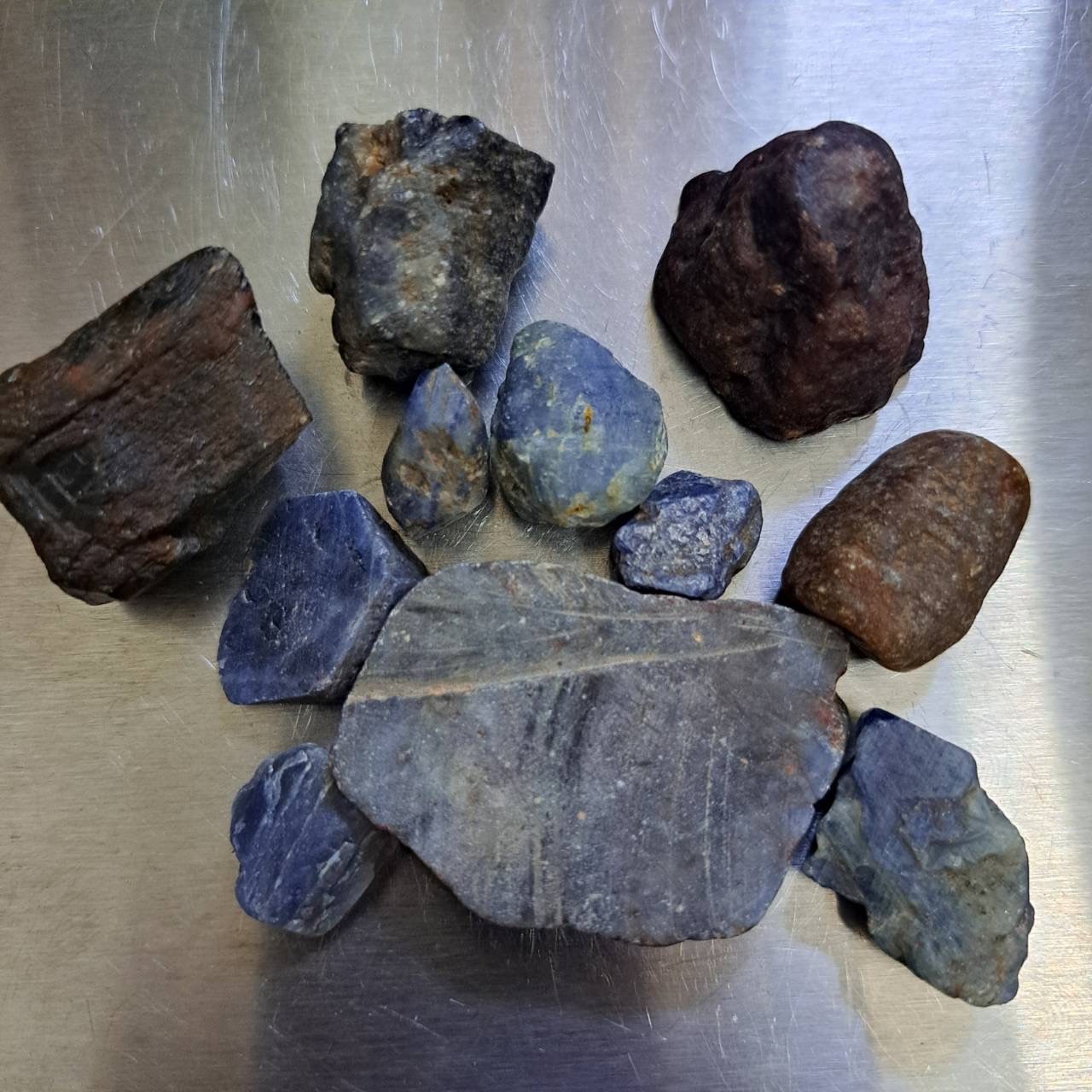 Natural Burmese Sapphire Rough Mogok Burmese Natural Unheated lot 11pcs.158grams