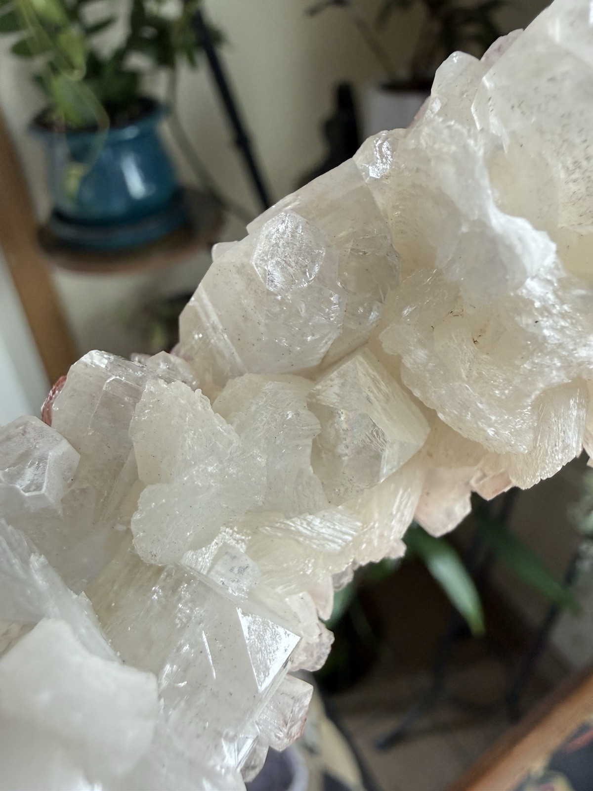 White Apophyllite Mineral Specimen with Green Matrix, Approx. 5.25 Inch